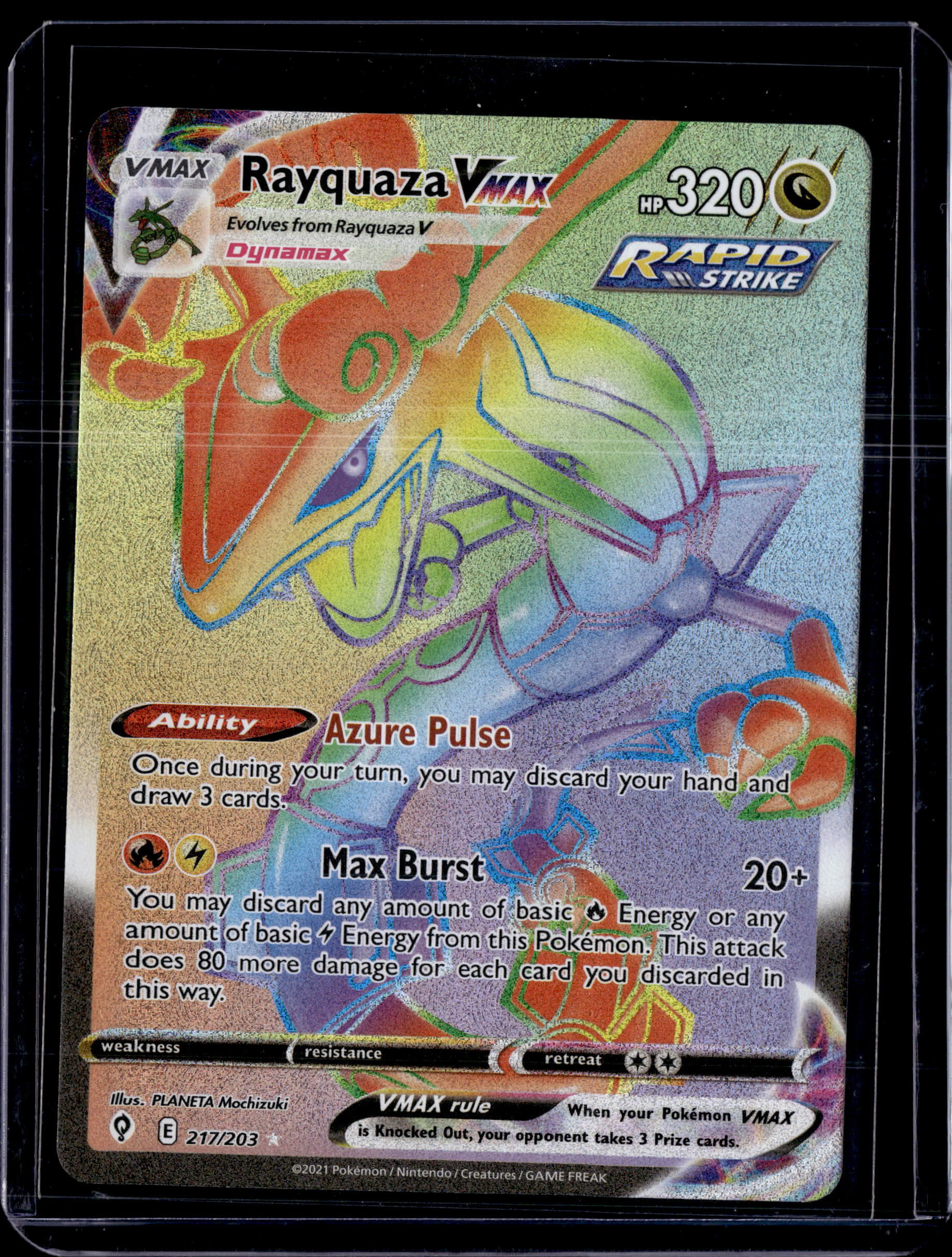 2021 Evolving Skies Rayquaza VMAX Secret Rare