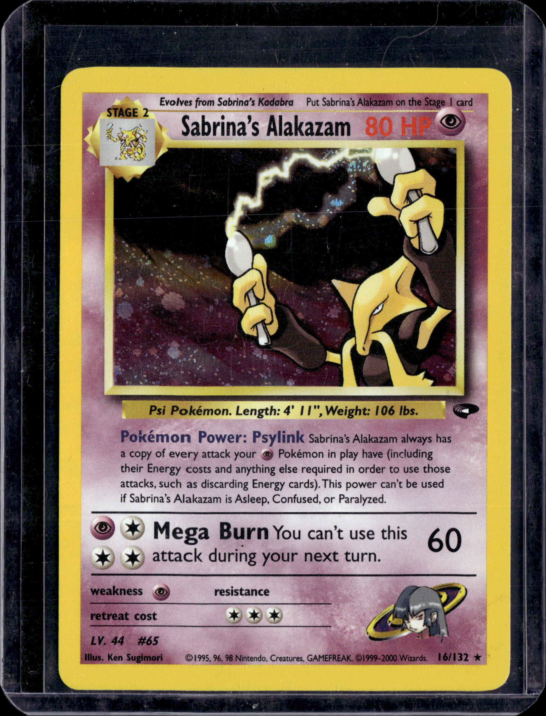 Sabrina's Alakazam Holo Rare Gym Challenge 16/132