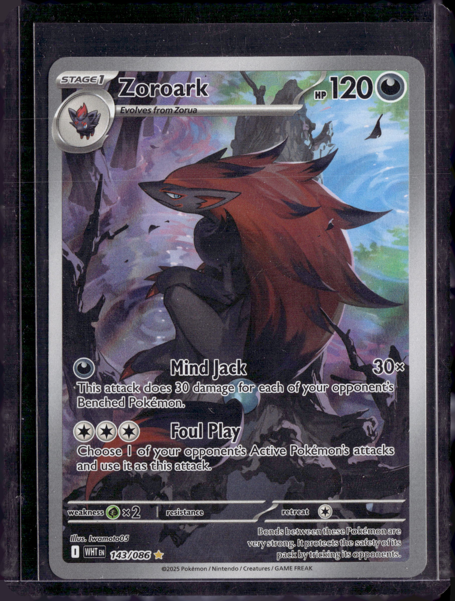 Zoroark Illustration Rare Full Art Holo 143/086 Scarlet & Violet: White Flare