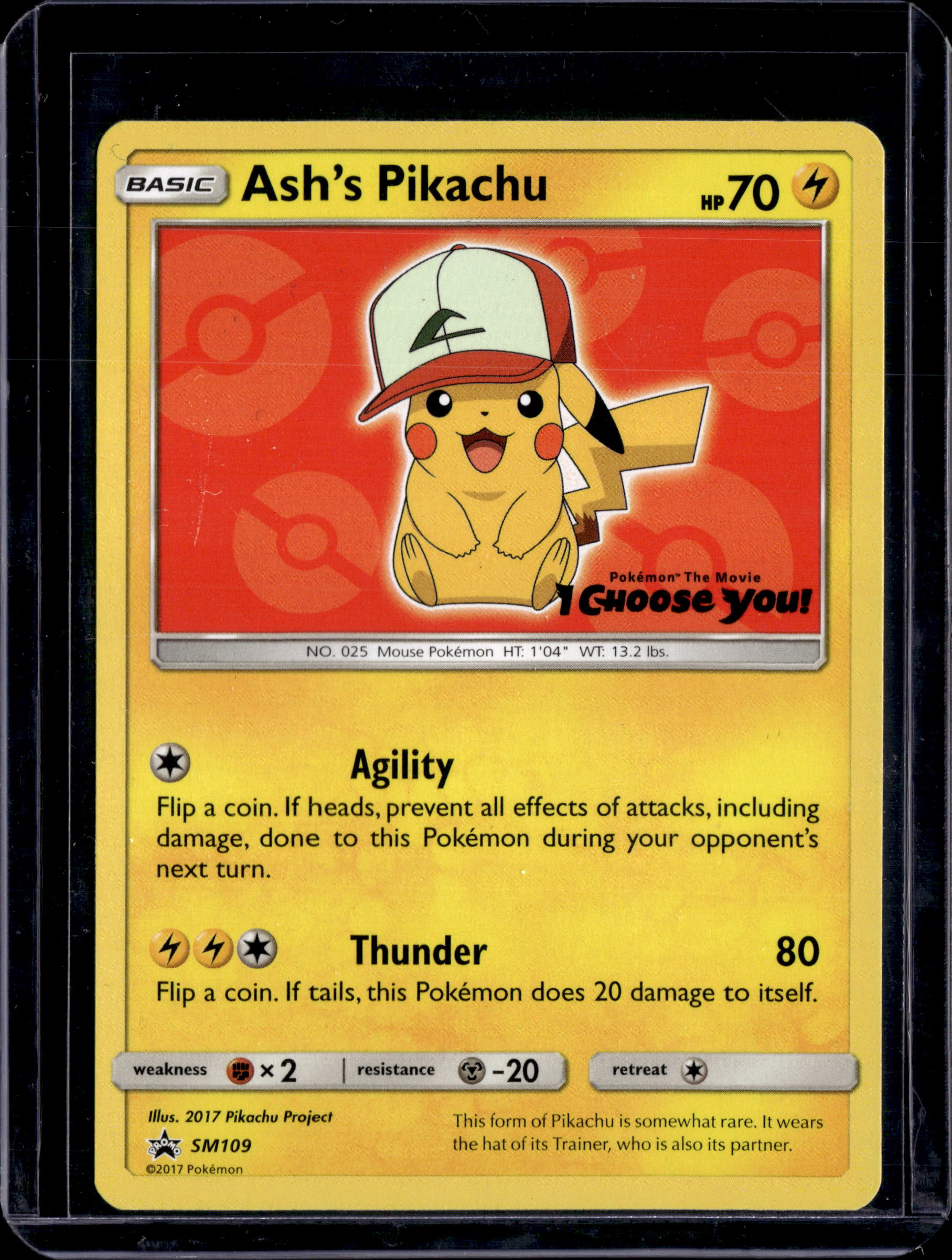 2017 Sun & Moon Promo Ash's Pikachu SM109