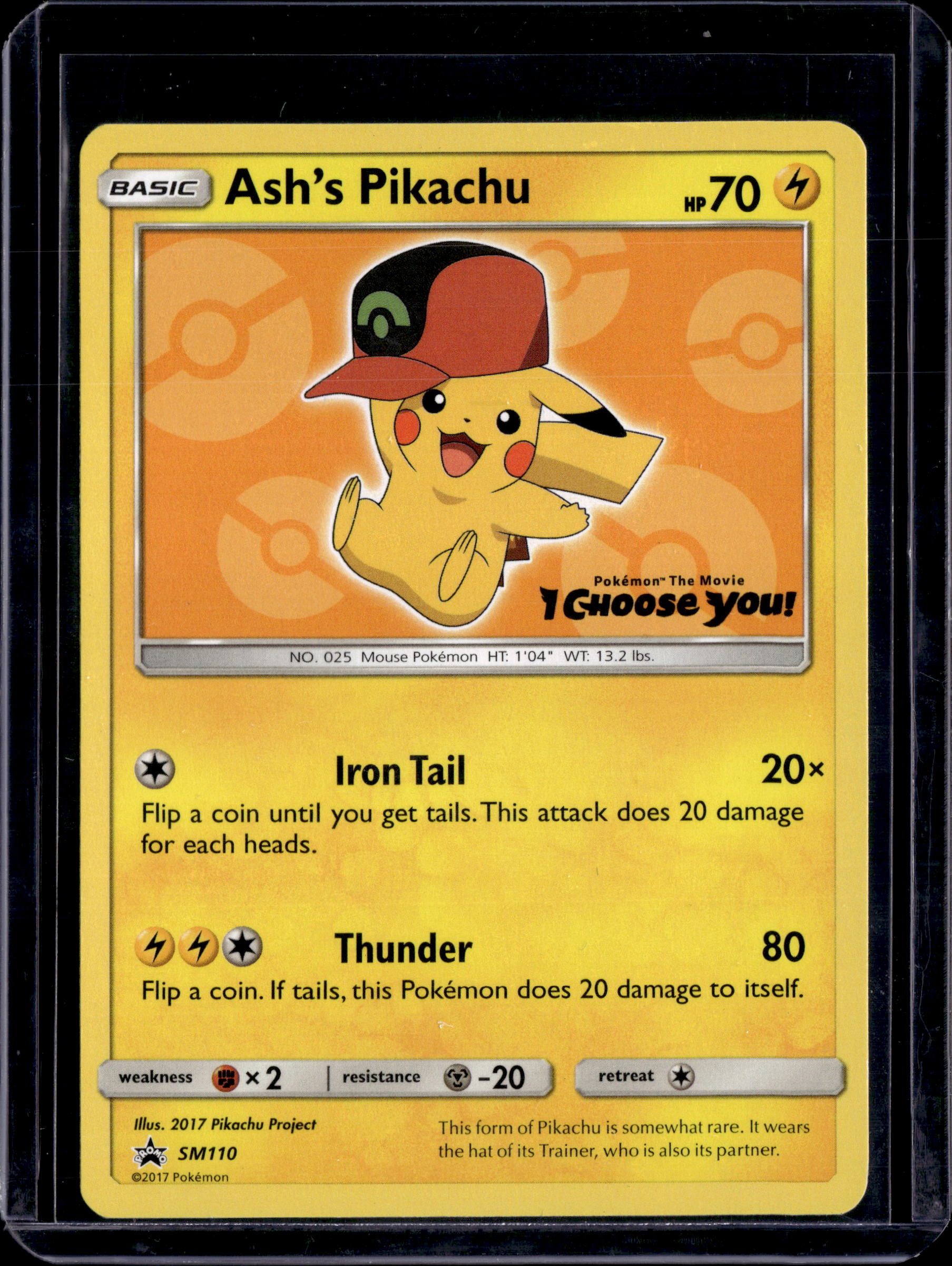 2017 Sun & Moon Promo Ash's Pikachu SM110
