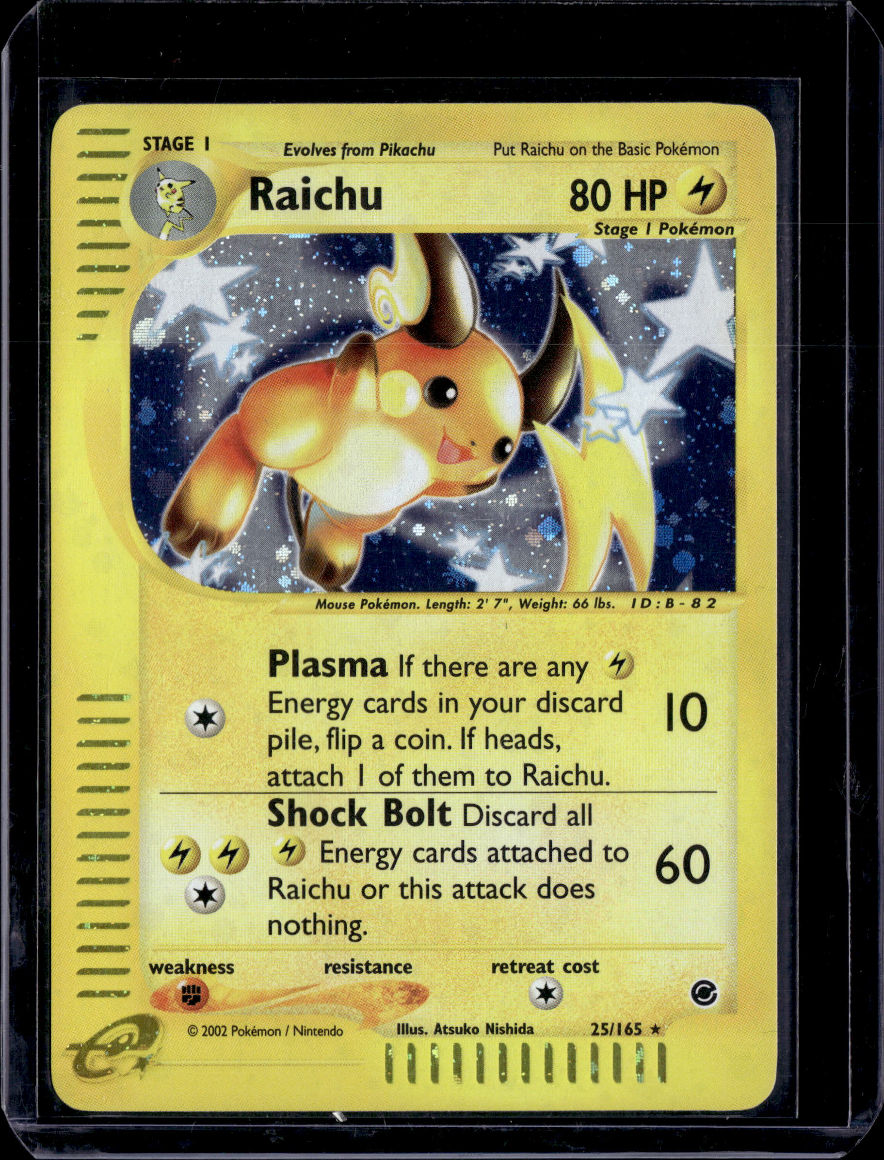 2002 Expedition Raichu Holo Rare 25/165