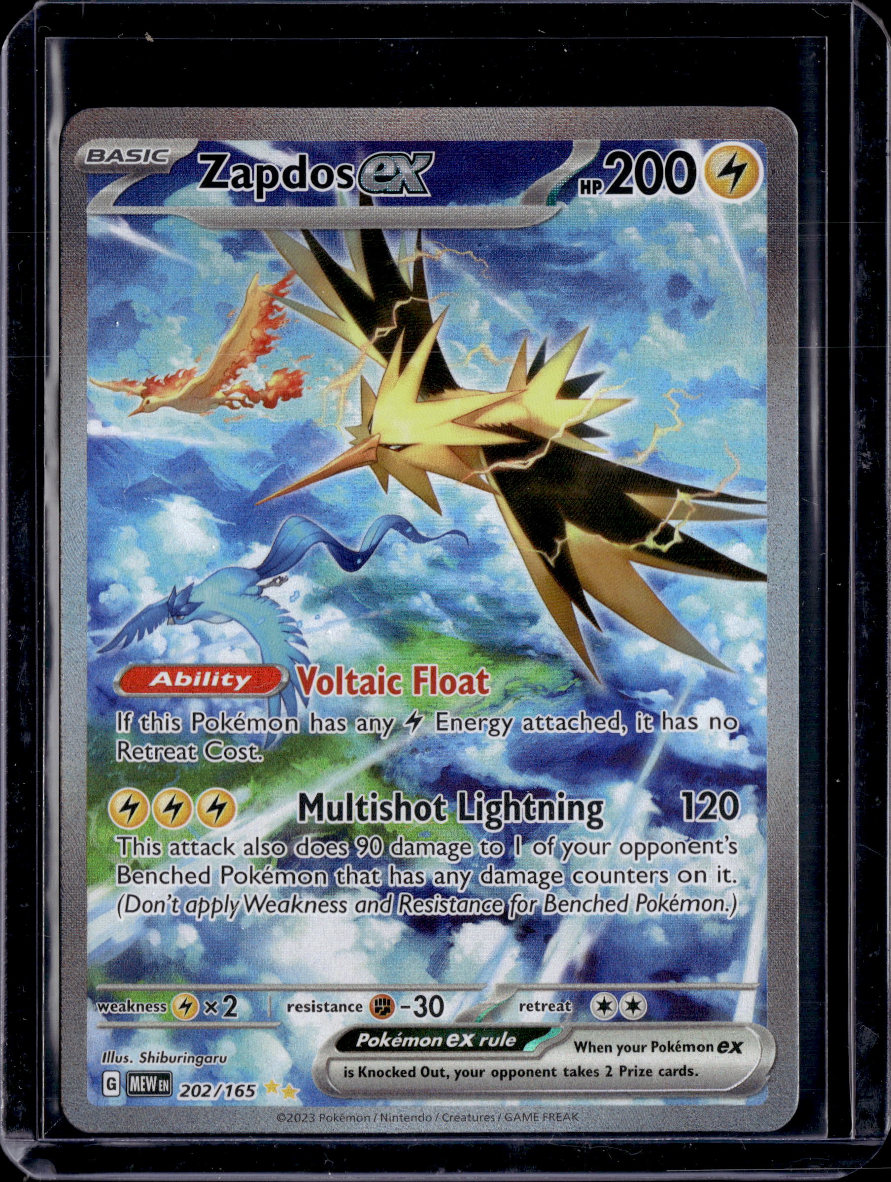 2023 Scarlet & Violet 151 Zapdos EX SIR 202/165 (B)