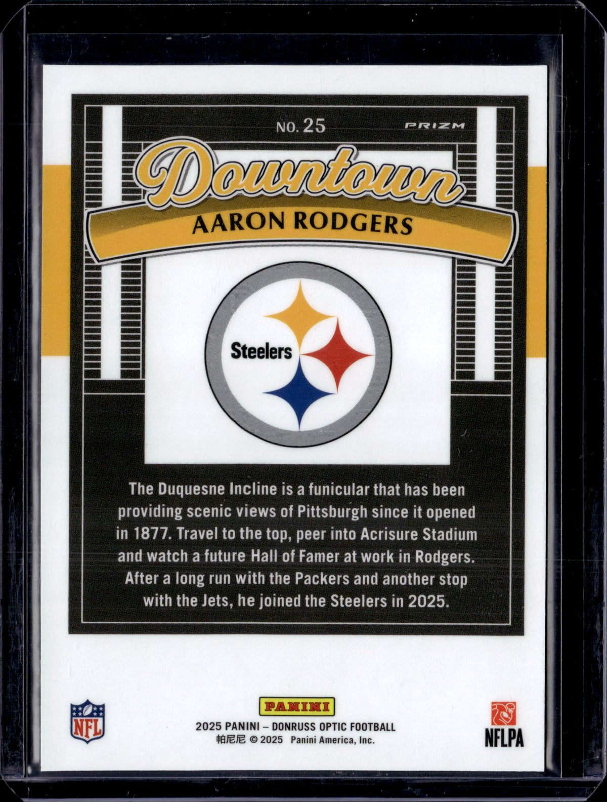 2025 Panini Donruss Optic Downtown Aaron Rodgers