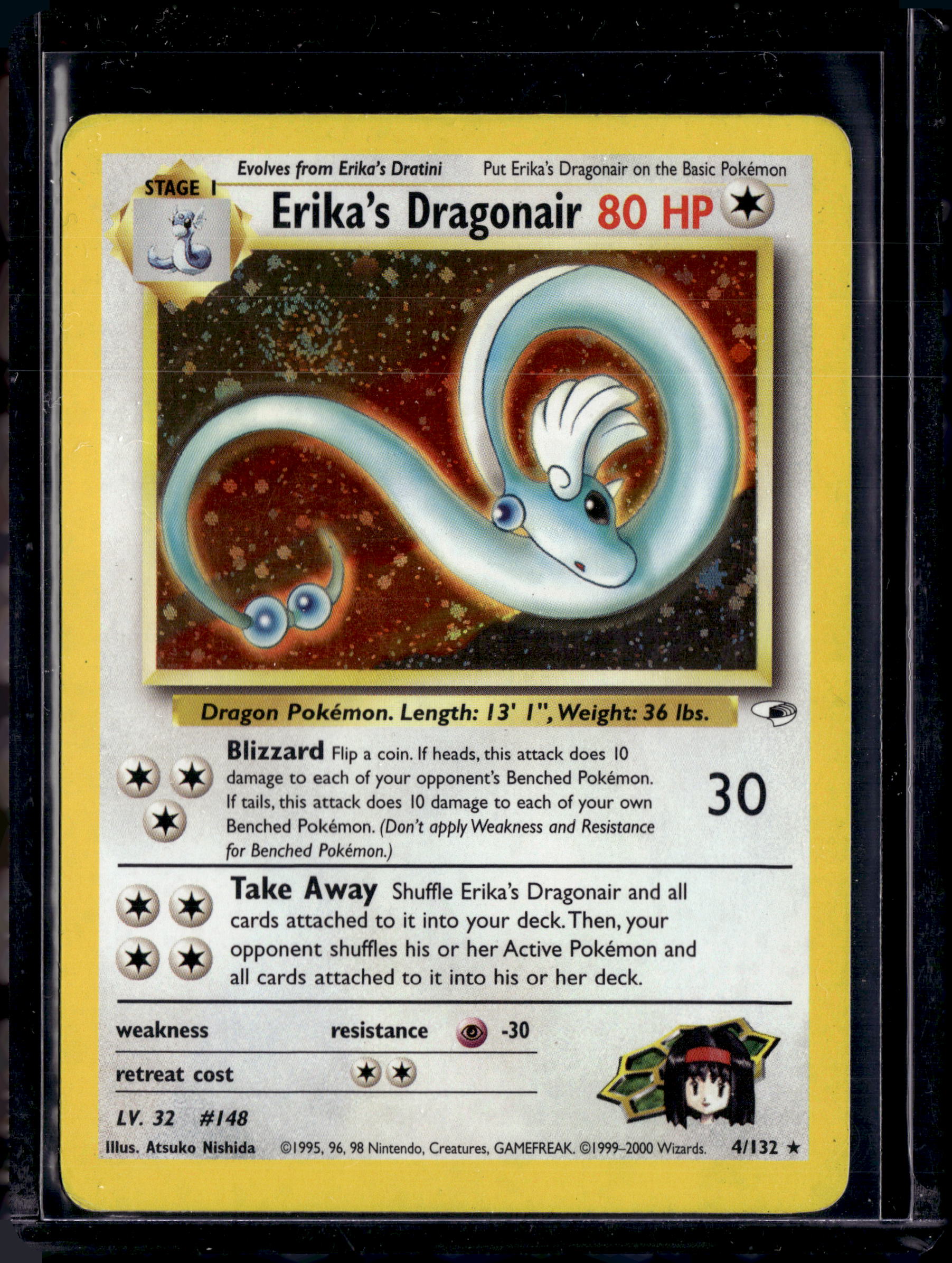 2000 Gym Heroes Erika's Dragonair Holo Rare