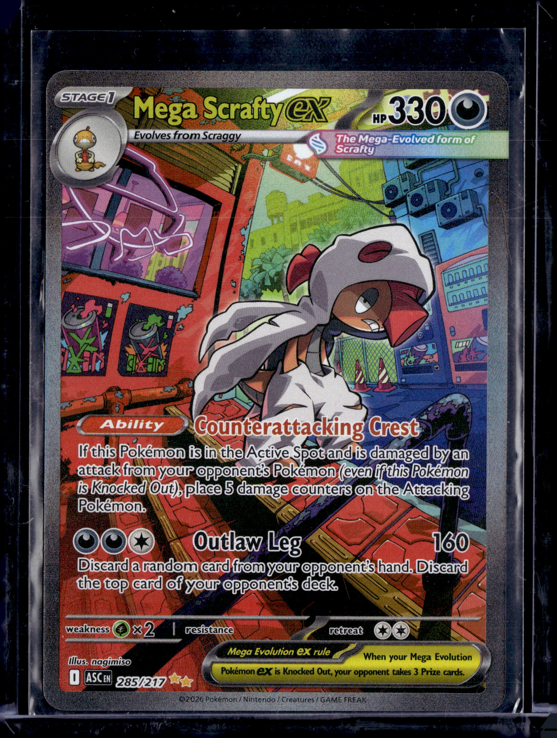 2025 Ascended Heroes Mega Scrafty EX SIR 285/217