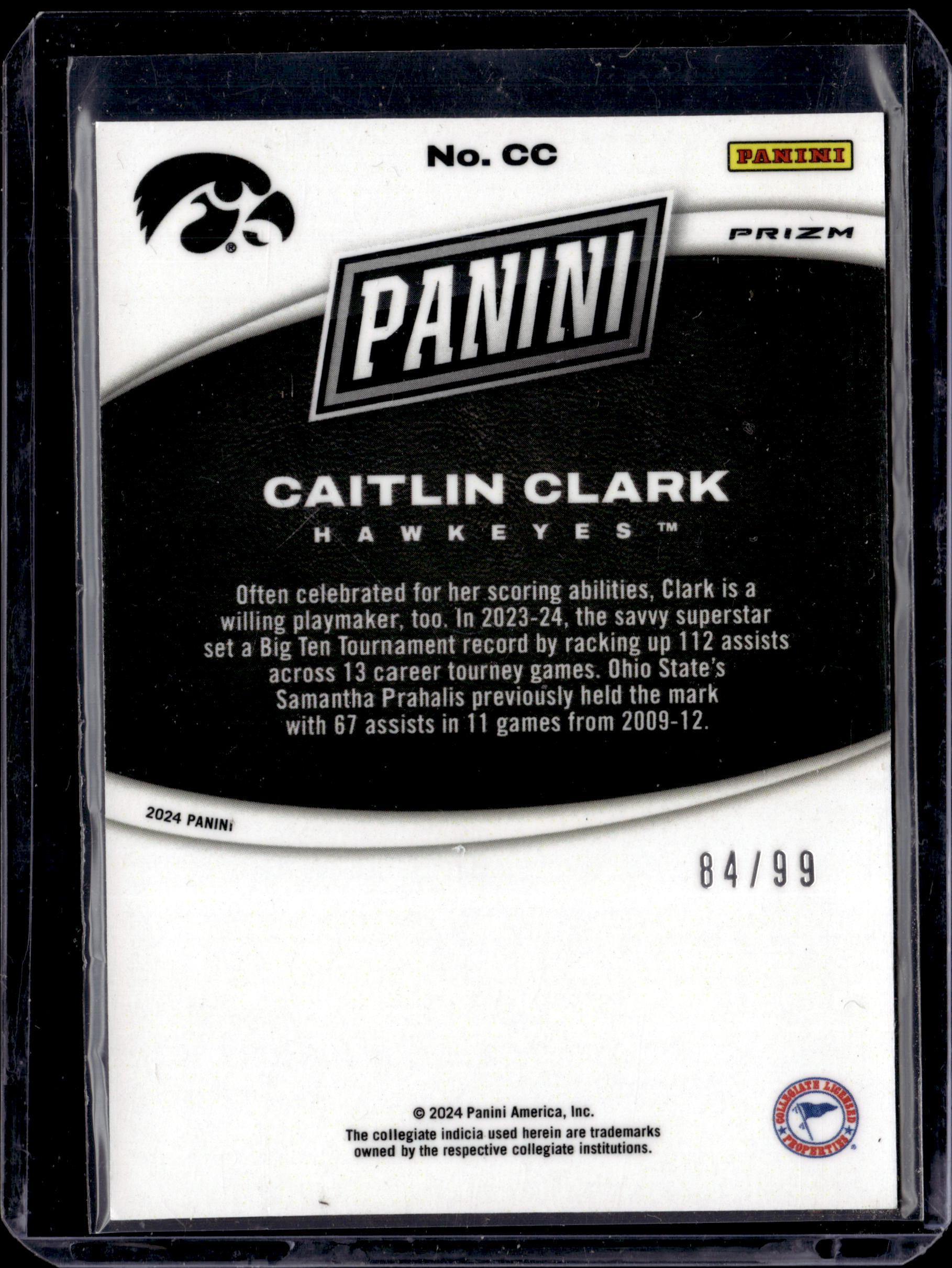 2024 Panini Black Friday Caitlin Clark #CC Splash of Color /99 RC