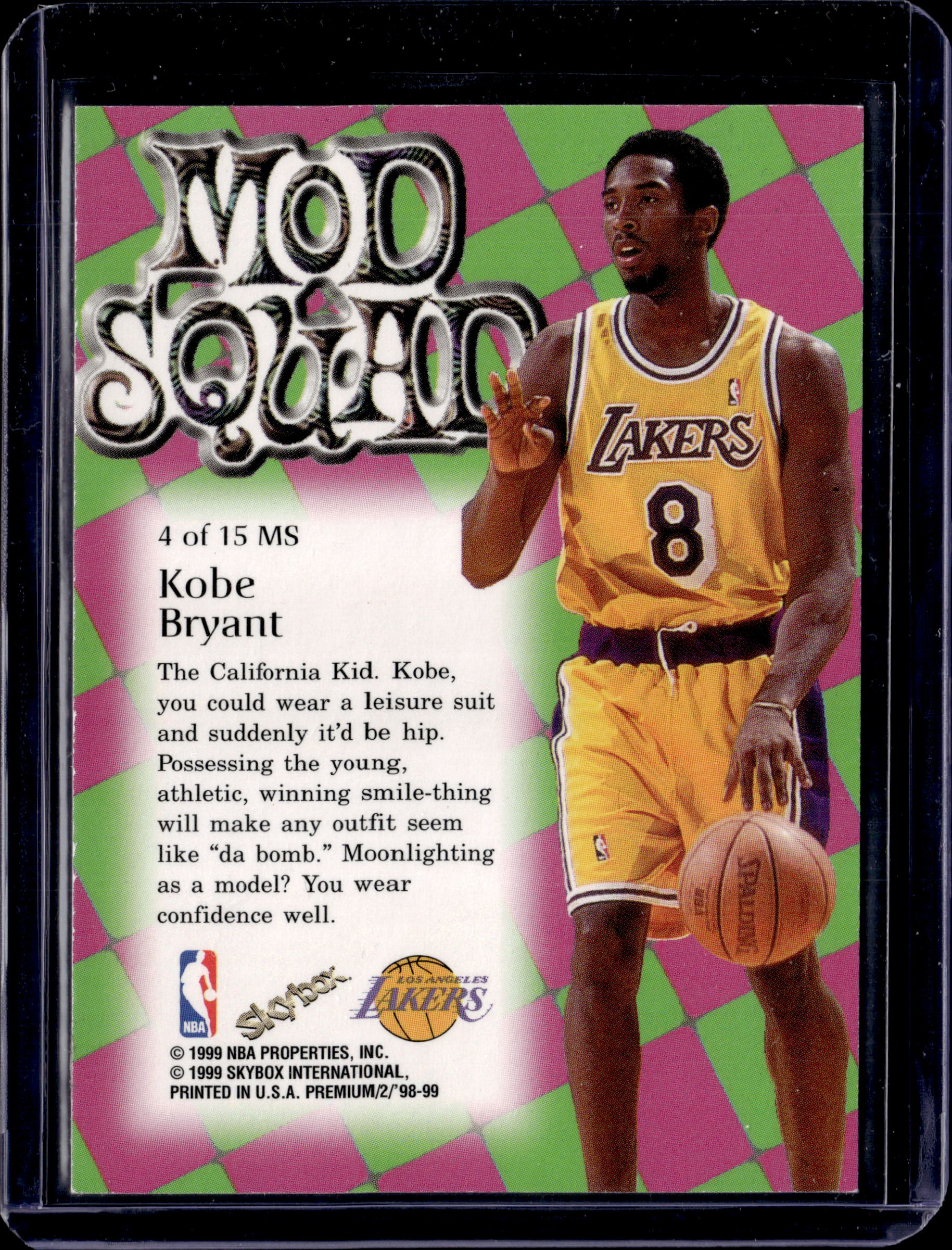 Kobe Bryant 1998-99 Skybox Premium Mod Squad #MS4 Lakers