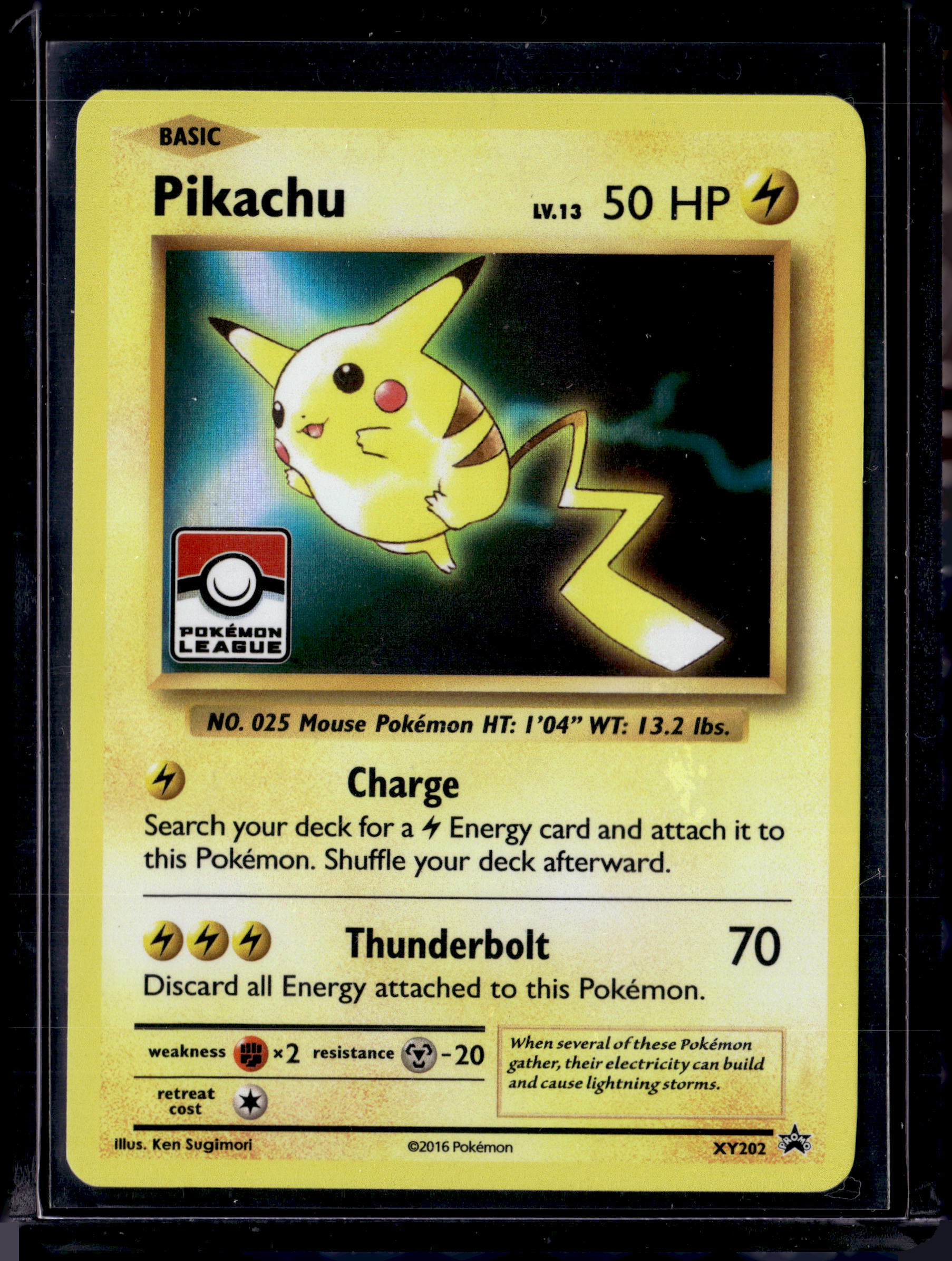 2016 Pokemon League Promo Blac Star Pikachu XY202