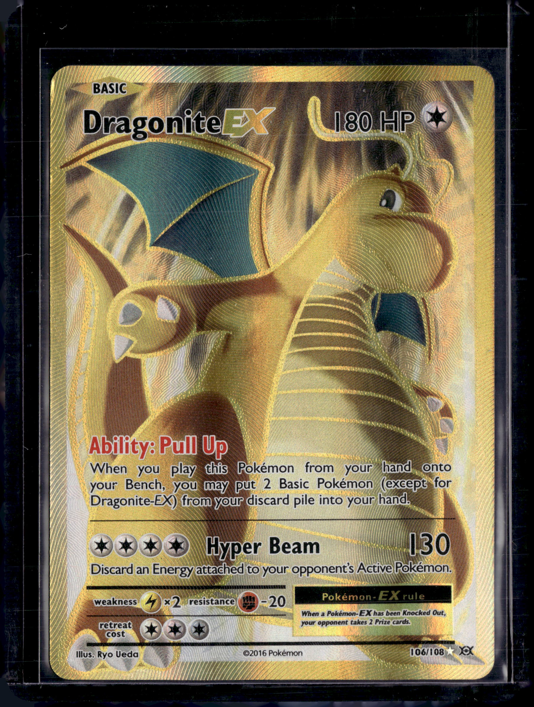 2016 Dragonite EX Full Art Holo Ultra Rare 106/108 Evolutions EN