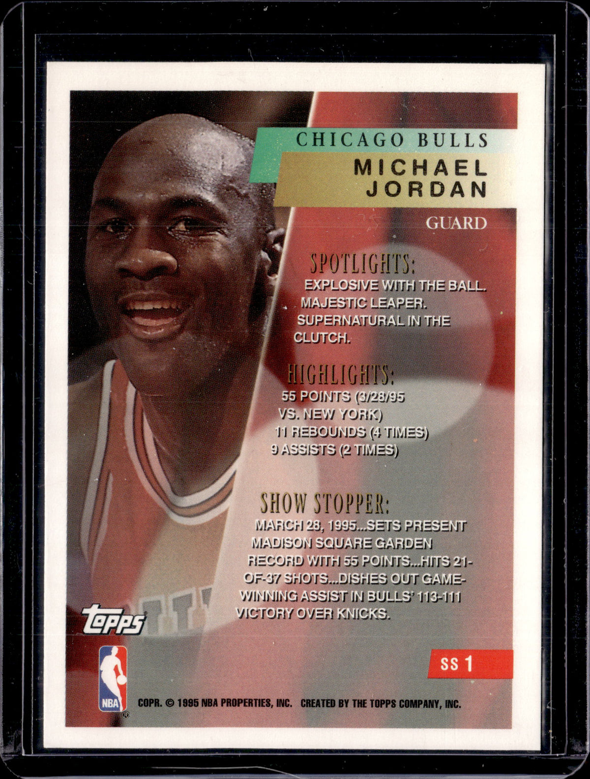 1995 Topps Michael Jordan Show Stoppers #SS1