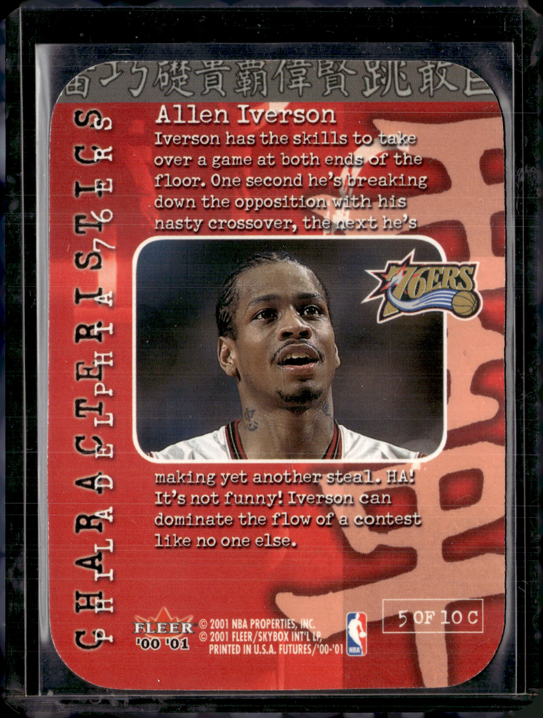 2000-01 Fleer Futures Allen Iverson Characteristics