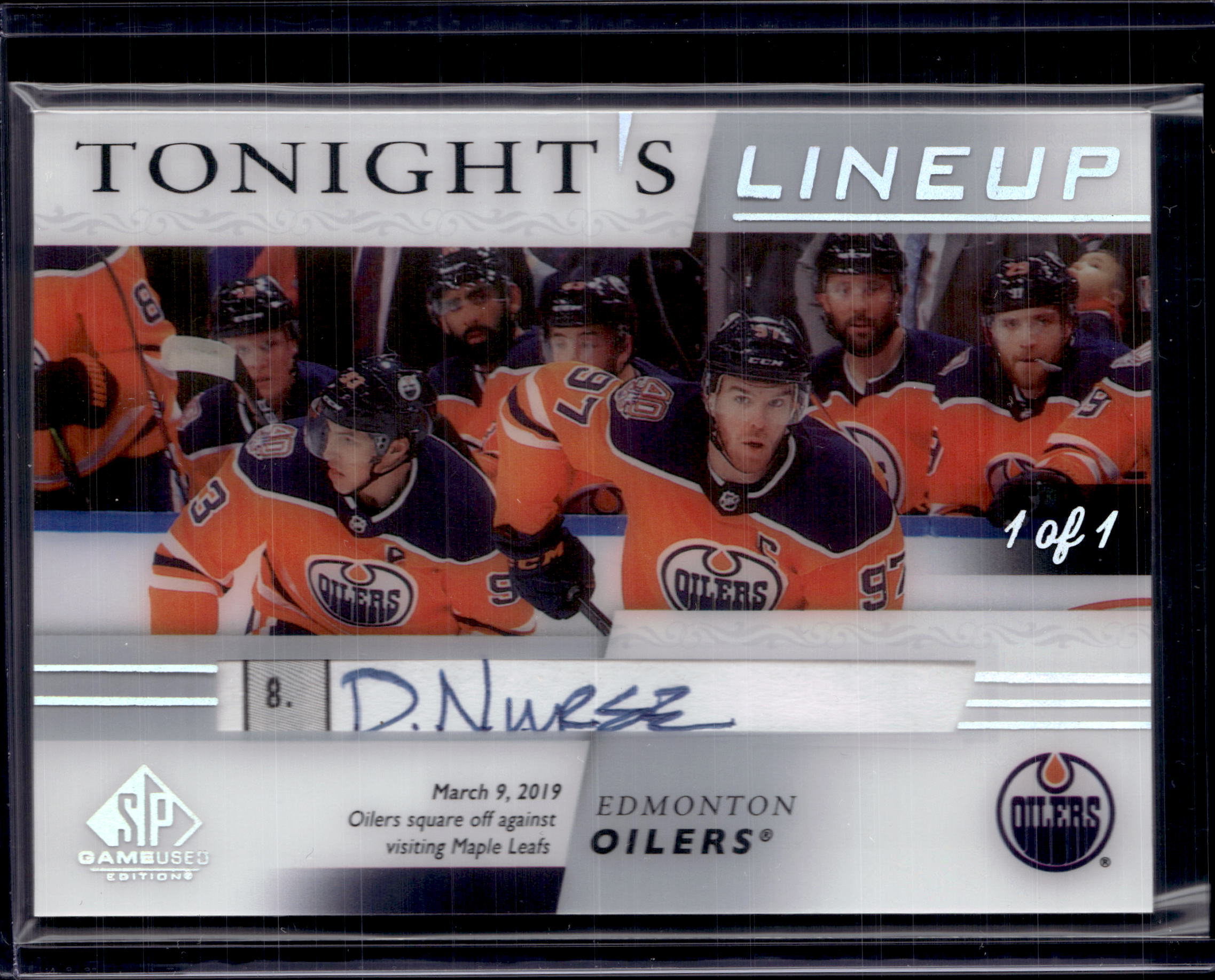 2021-22 SP Game Used Tonight Lineup Darnell Nurse 1/1