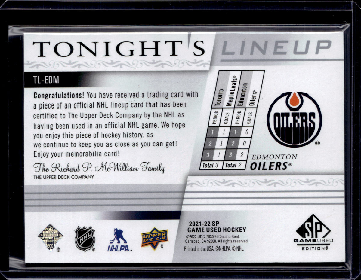 2021-22 SP Game Used Tonight Lineup Darnell Nurse 1/1