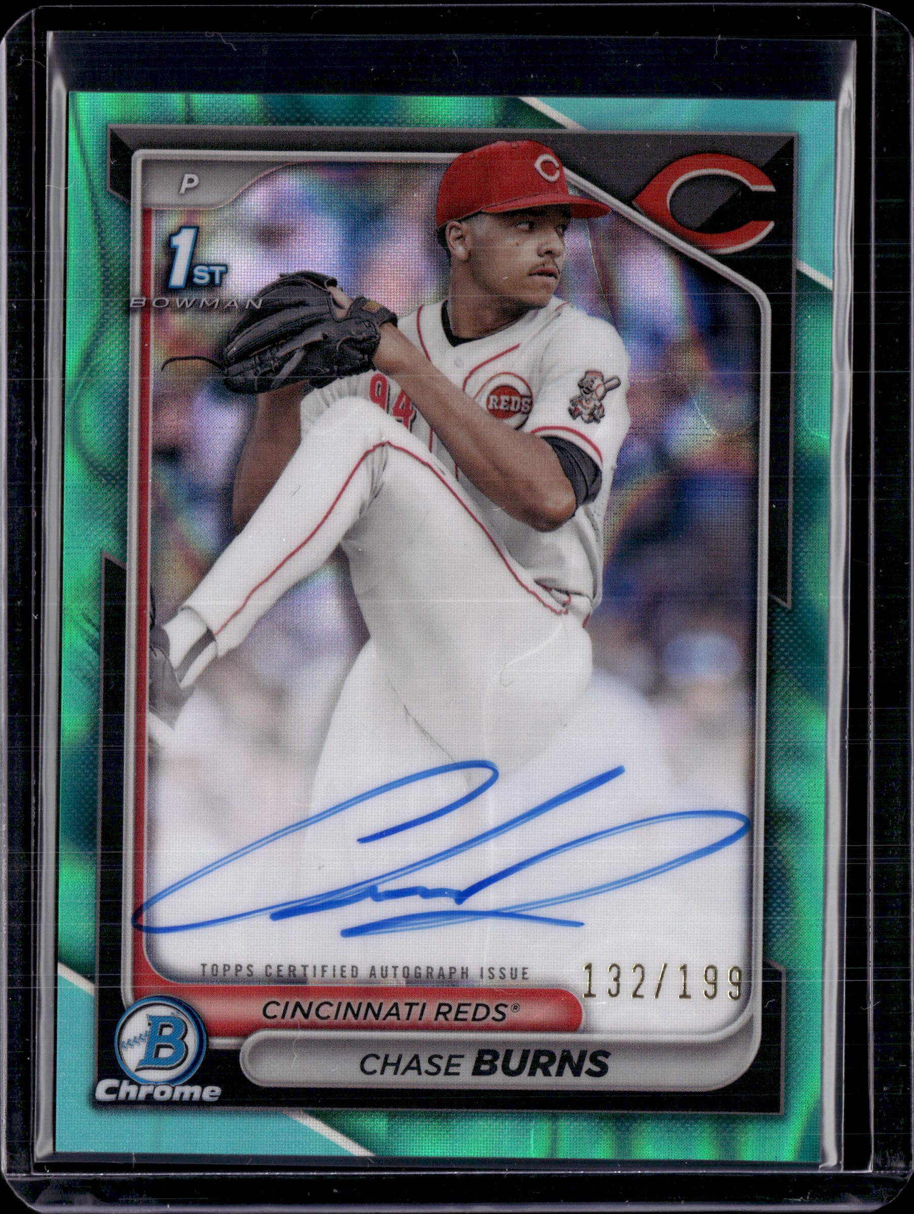 2024 Bowman Chrome 1st Bowman Aqua Lava Refractor Chase Burns /199