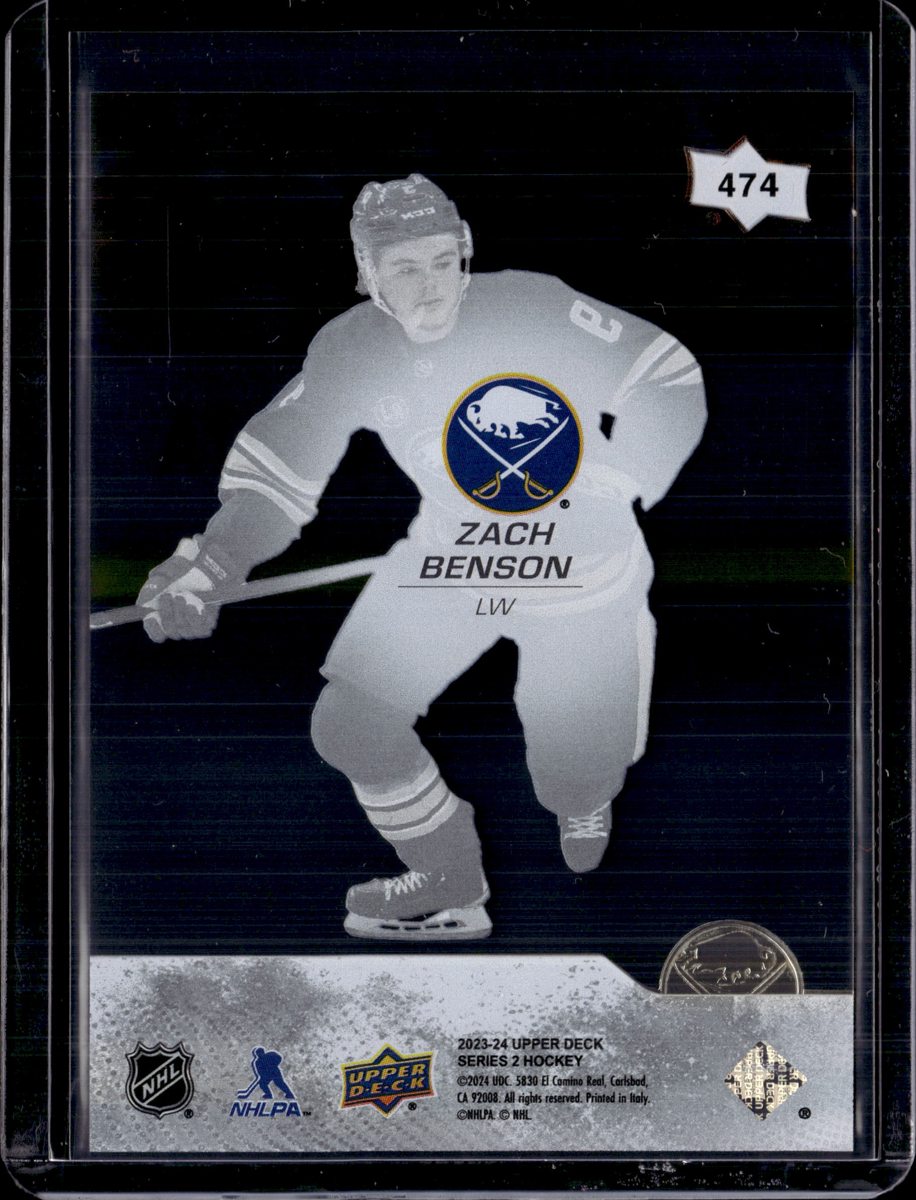 2023-24 Upper Deck Clear Cut Young Guns Zach Benson