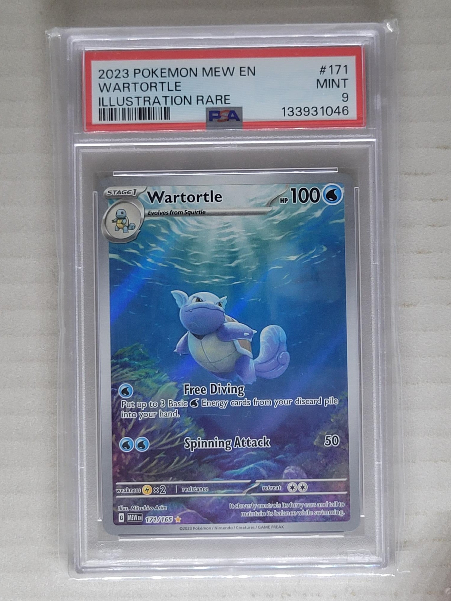 2023 Pokémon Mew EN Wartortle Illustration Rare PSA 9 171/165