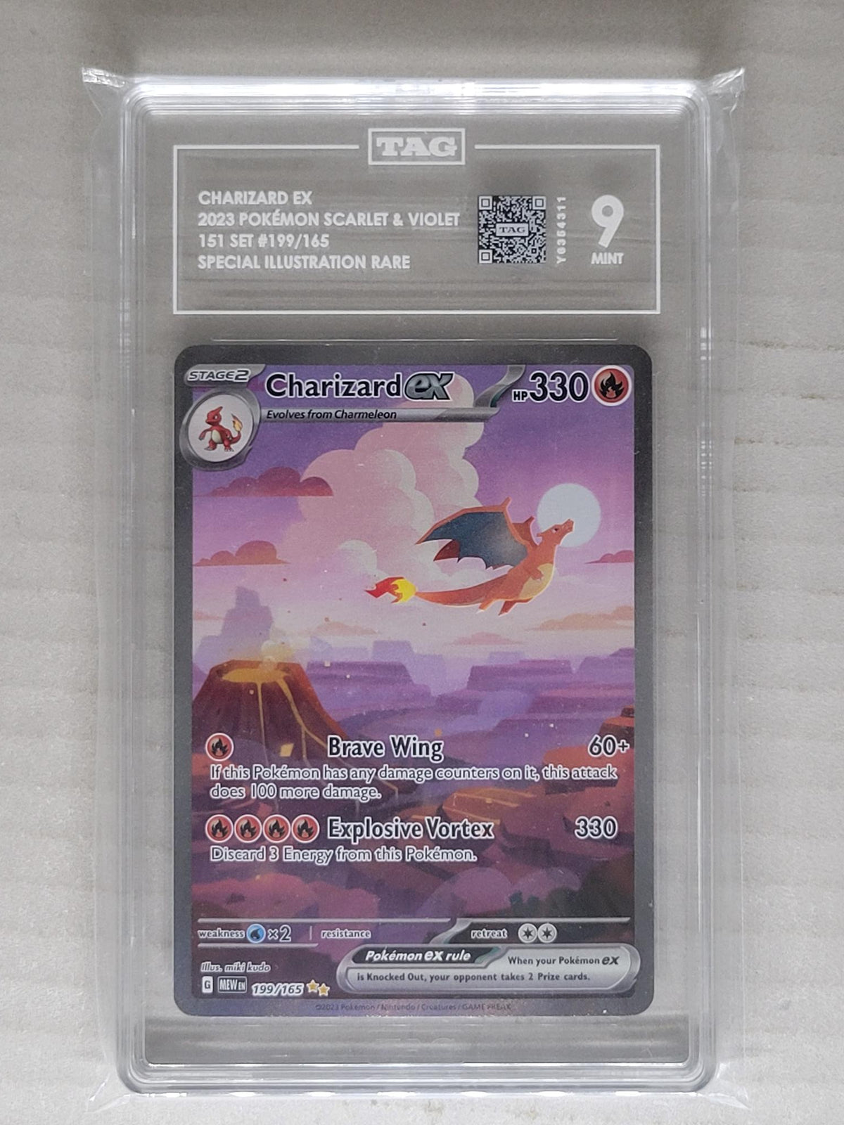 Charizard ex 199/165 SV 151 SIR Holo English 2023 TAG 9