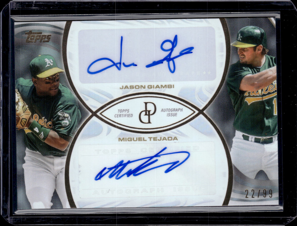 2026 Topp Dynamic Duals Auto Jason Giambi & Miguel Tejada /99