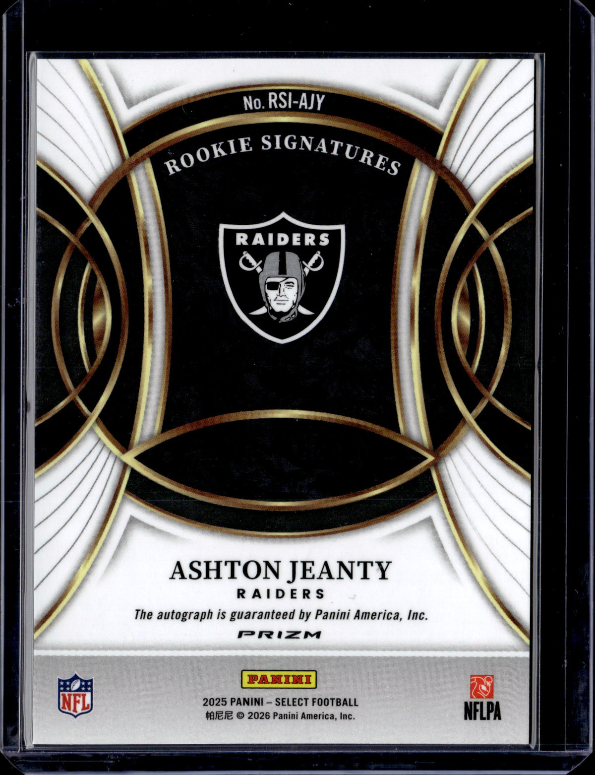 2025 Select Silver Rookie Signatures Ashton Jeanty