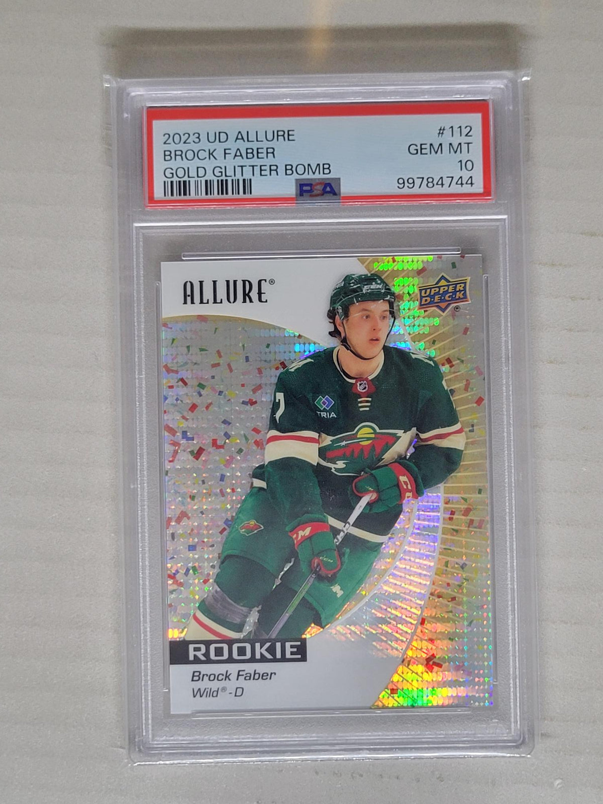 2023 Allure Brock Faber Gold Glitter Bomb /199 PSA 10