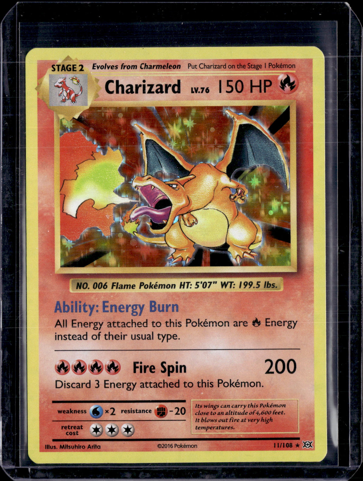 2016 XY Evolutions Charizard Holo 11/108 (B)