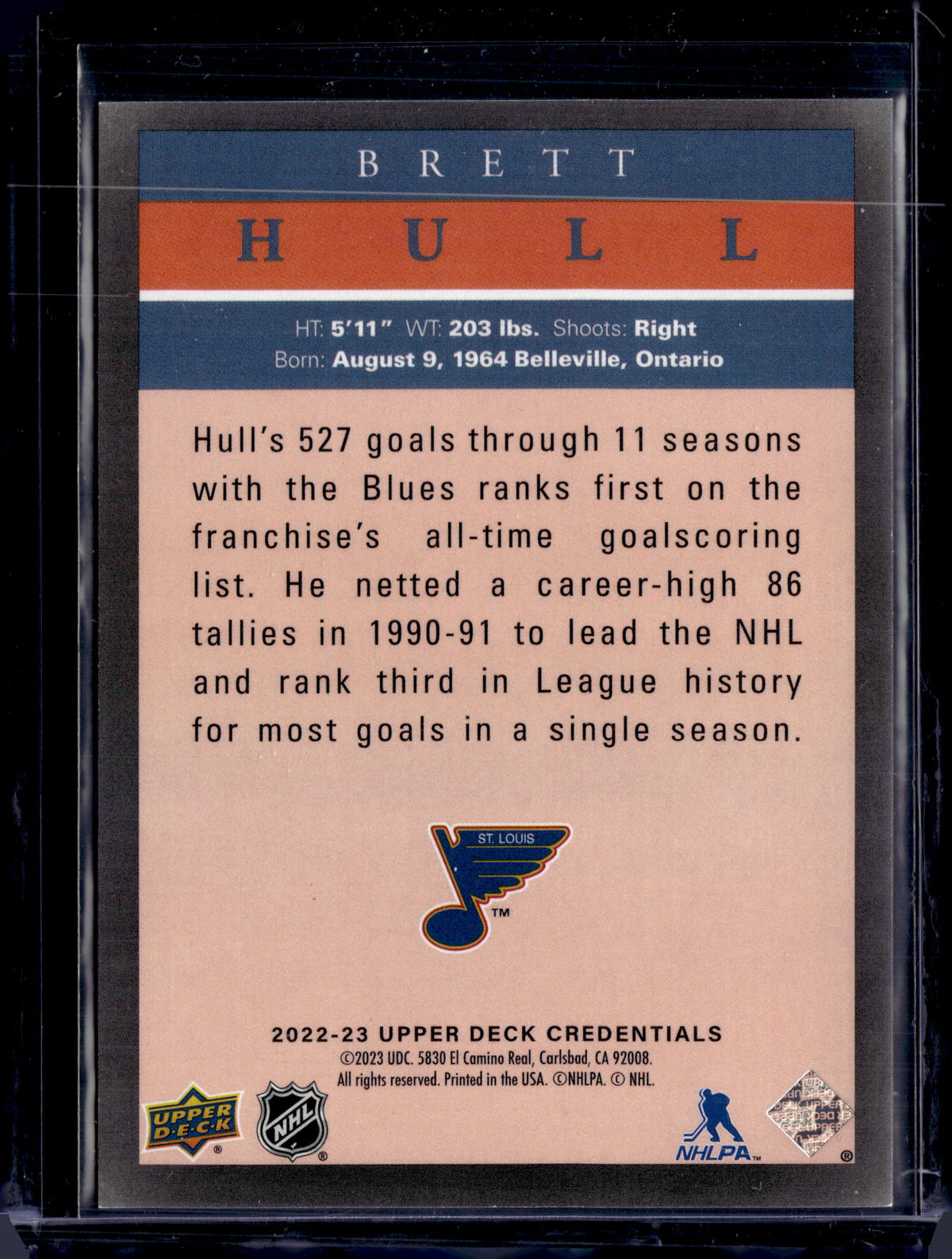 2022-23 Credentials Brett Hull Variation