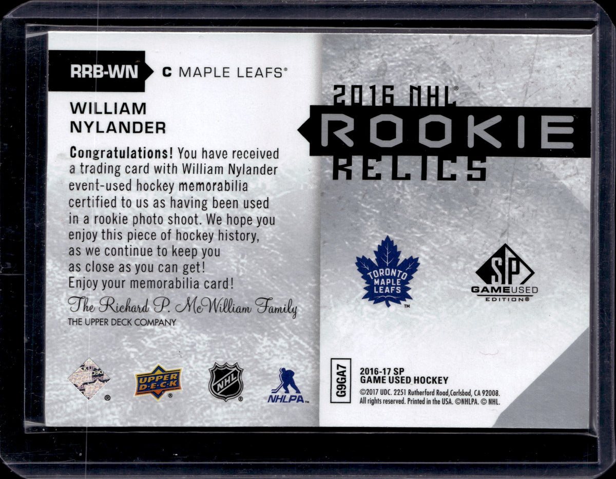 2016-17 SP Game Used William Nylander Rookie Relics