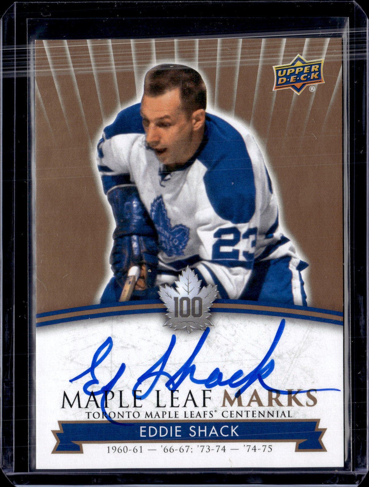 2017 Toronto Maple LEafs Centennial Eddie Shack Maple Leaf Marks