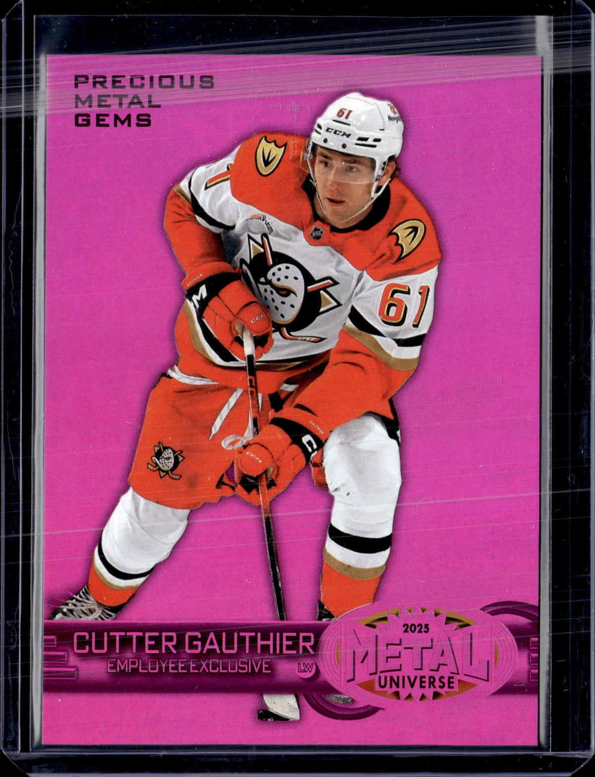 2025-26 UD Employee Exclusive Cutter Gauthier Magenta Precious Metal Gems
