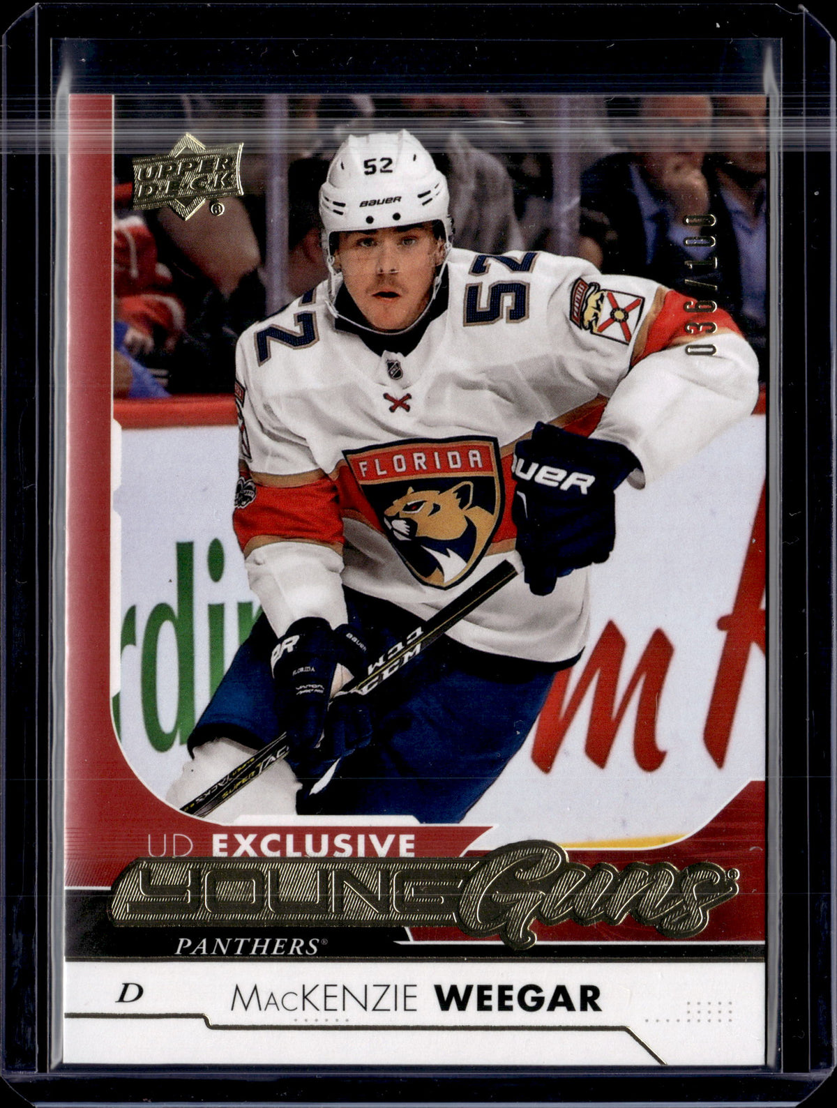 2017-18 UD Series 2 MacKenzie Weegar Young Guns Exclusives /100