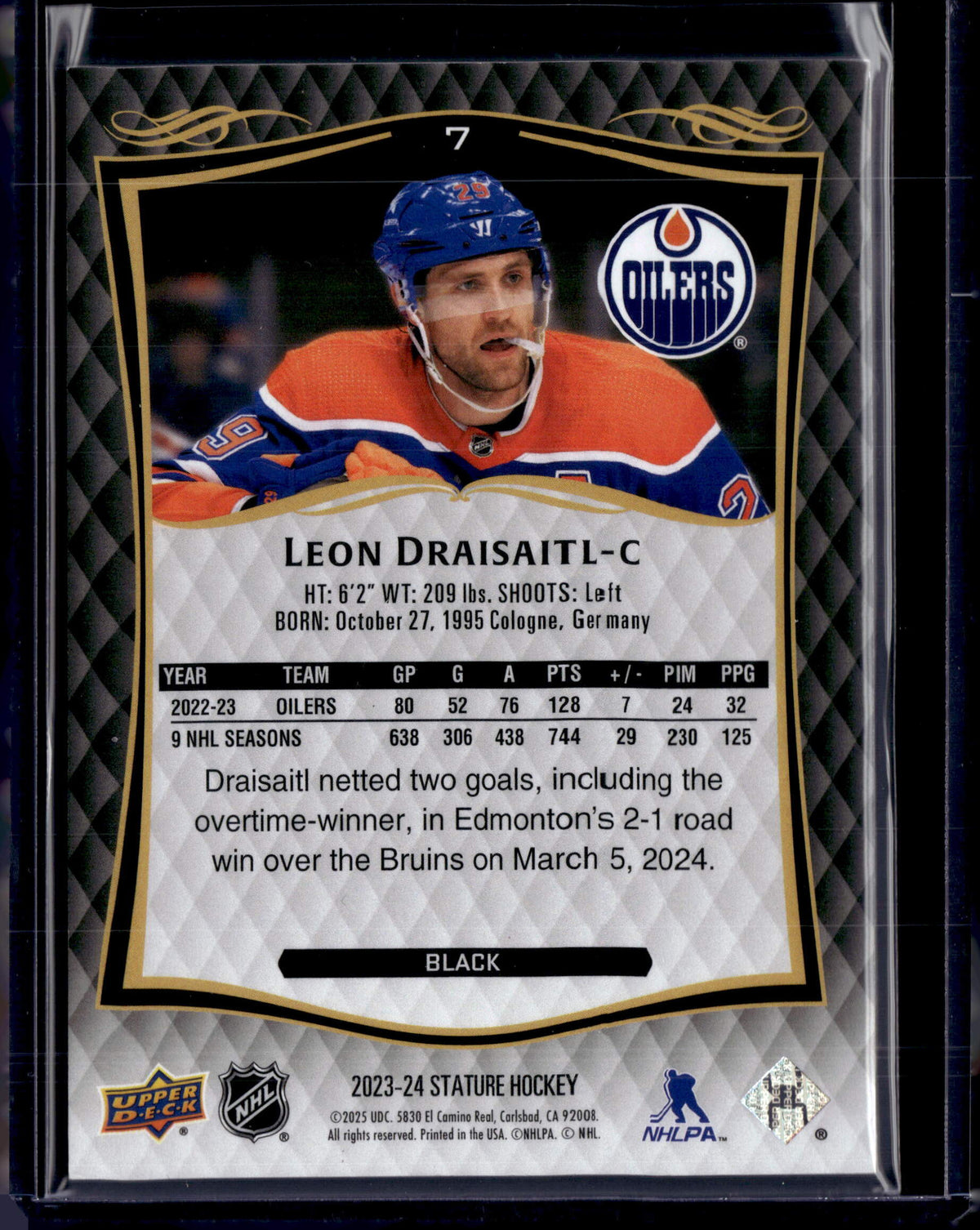 2023-24 Stature Leon Draisaitl Black /10