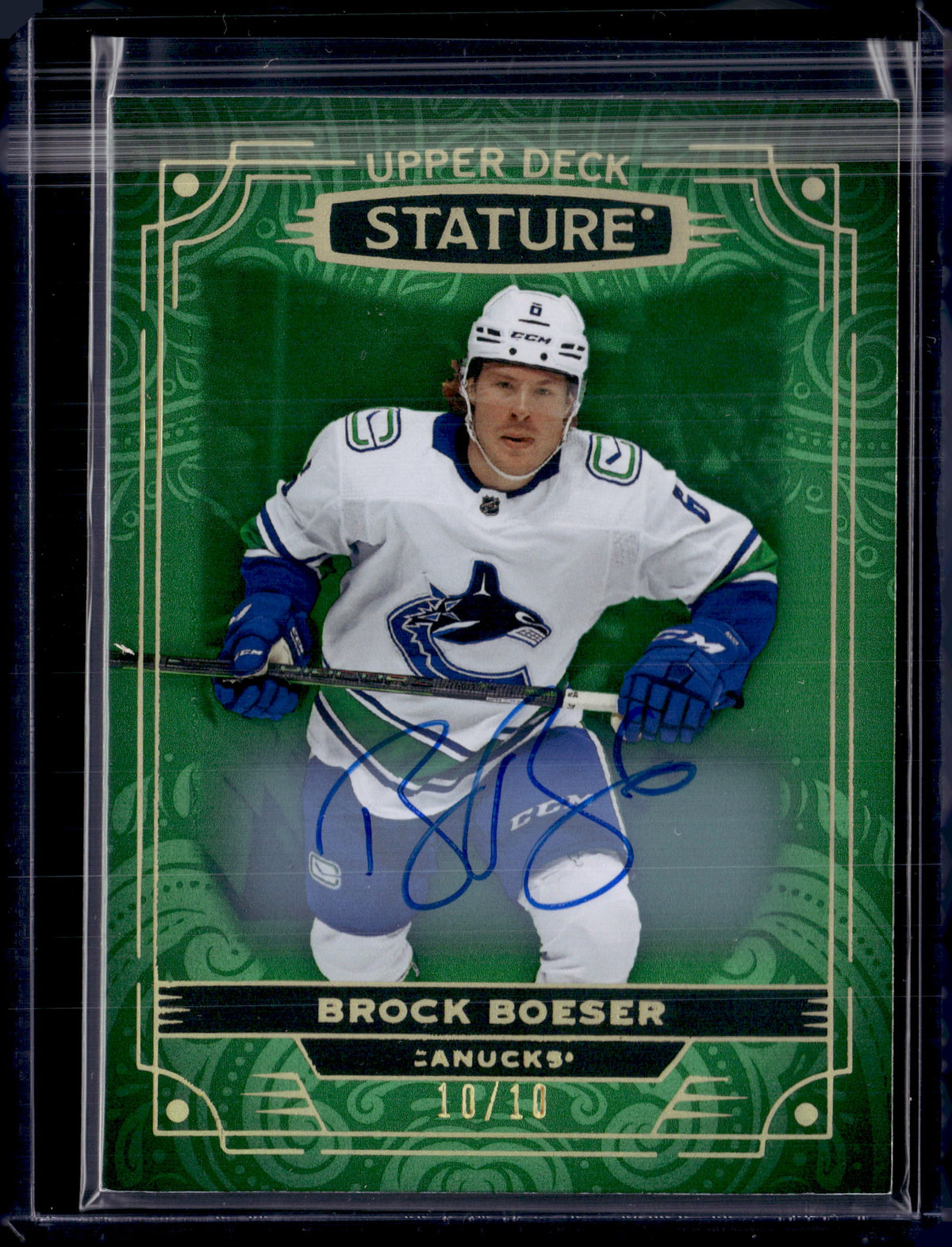 2022-23 Stature Brock Boeser Green Auto /10