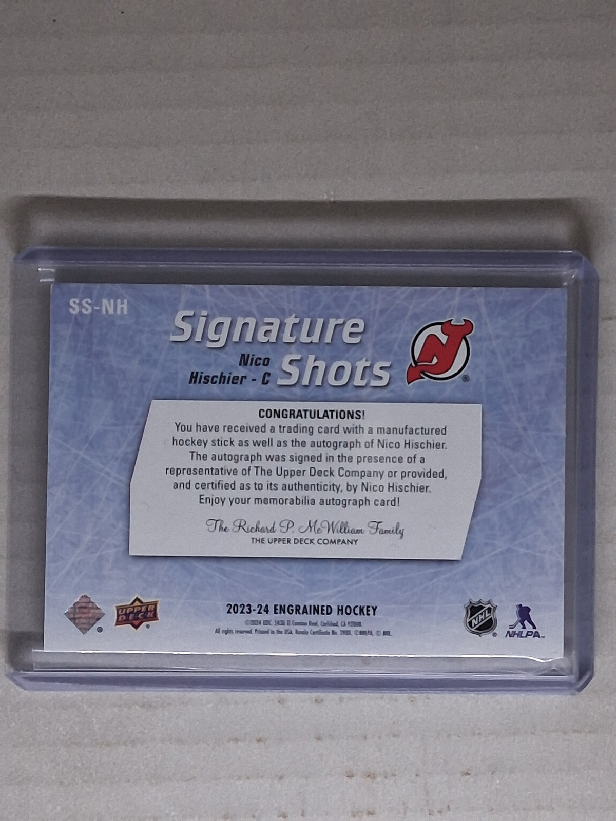 2023-24 Engrained Nico Hischier Signature Shots /99