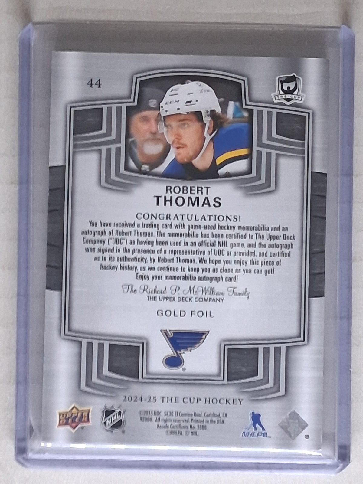 2024-25 The Cup Robert Thomas Gold Foil Patch Auto /8