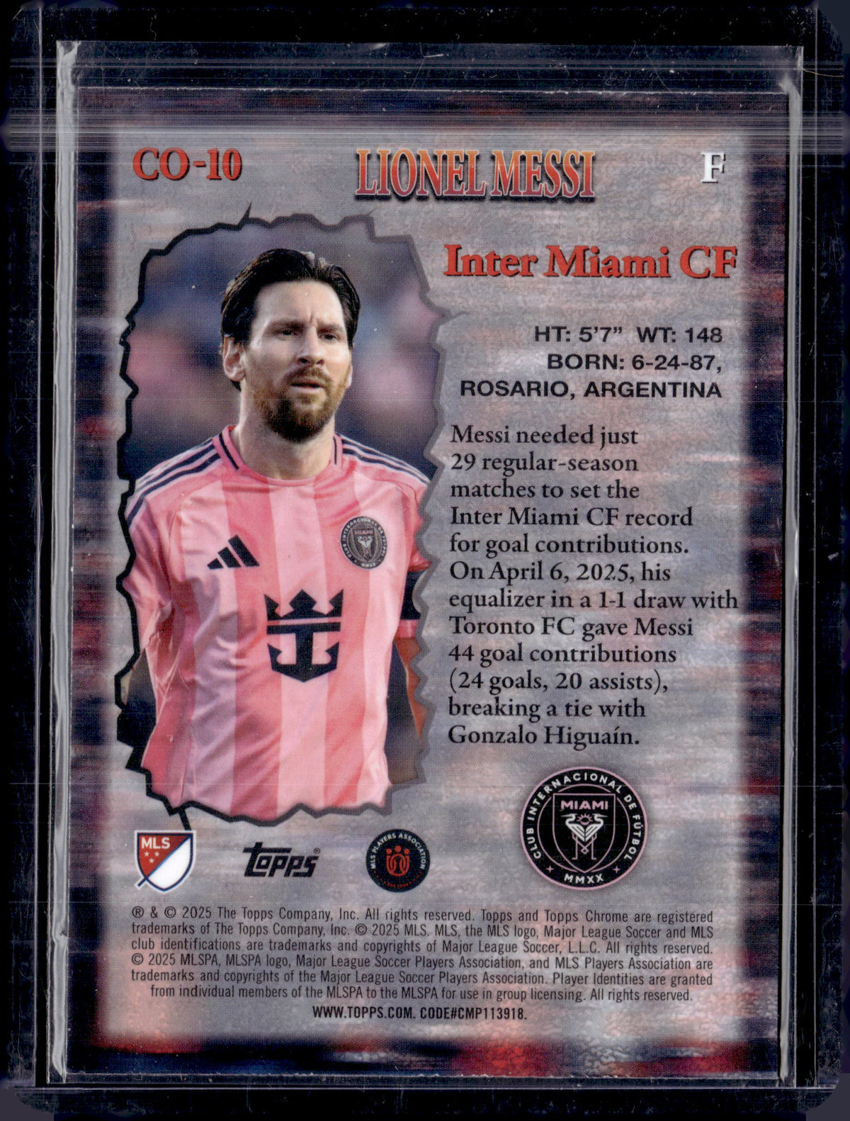 2025 Topps Chrome MLS Lionel Messi Class of Their Own Green Refractor /99