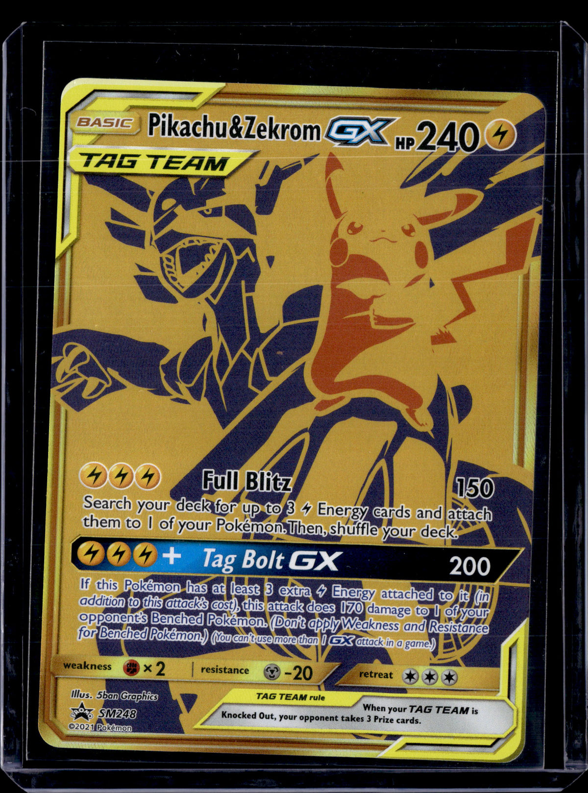 Pikachu & Zekrom GX SM248 Black Star Promo Holo Pokemon