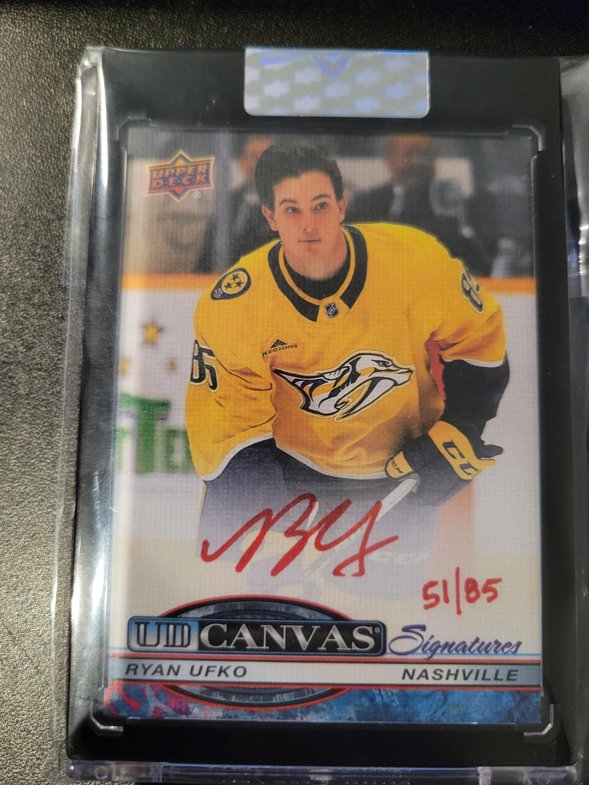 2025-26 Upper Deck Clear Cut Ryan Ufko Auto Canvas Signatures Red Ink /85 #CS-RU