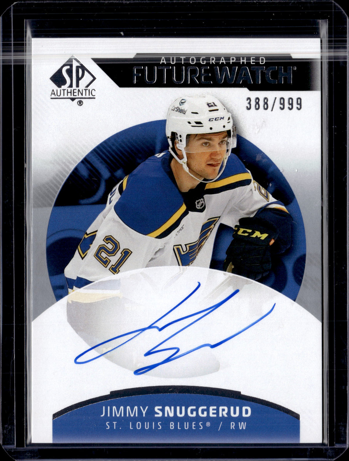 2025-26 SP Authentic Future Watch Auto /999 Jimmy Snuggerud