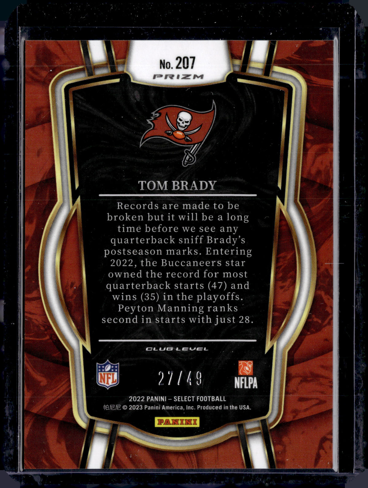 2022 Tom Brady Club Level Red Disco /49