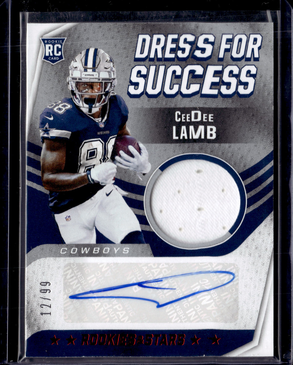 CeeDee Lamb 2020 Rookies and Stars Dress for Success Jersey Autographs #6 #12/99 RC