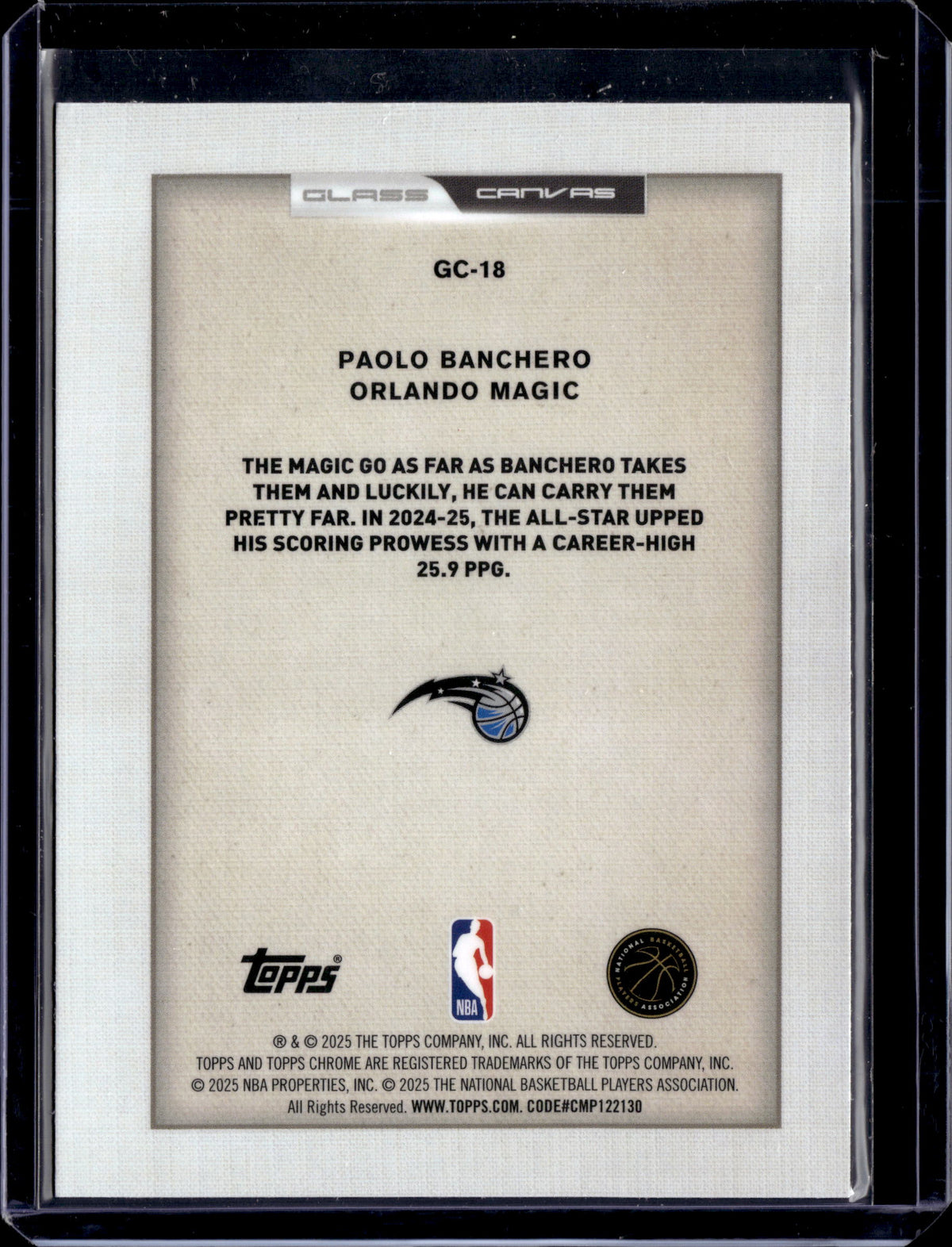2025 Topps Chrome Paolo Banchero Class Canvas Card #GC-18