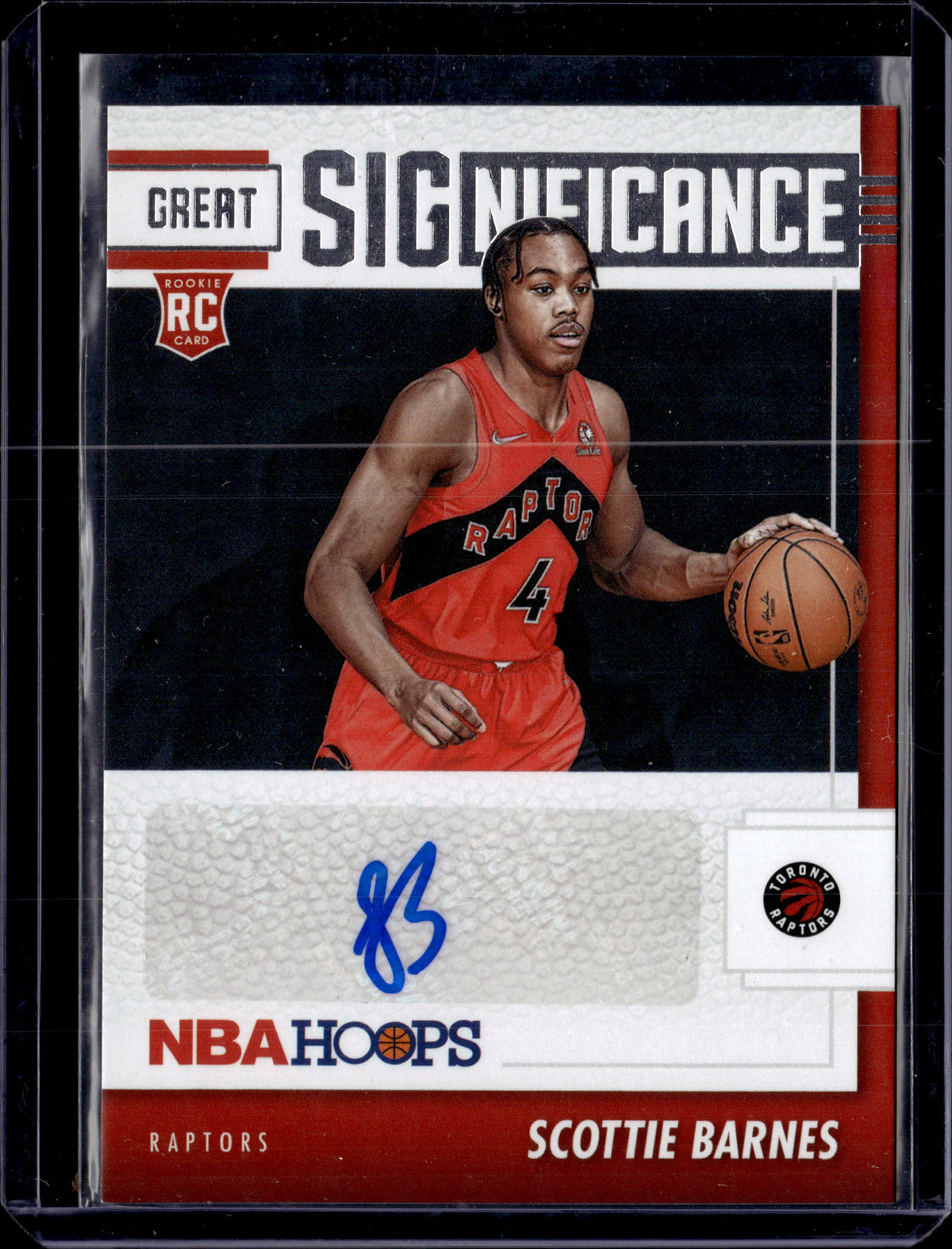 2021-22 Hoops Great SIGnificance Scottie Barnes RC Auto Toronto Raptors #GS-SB