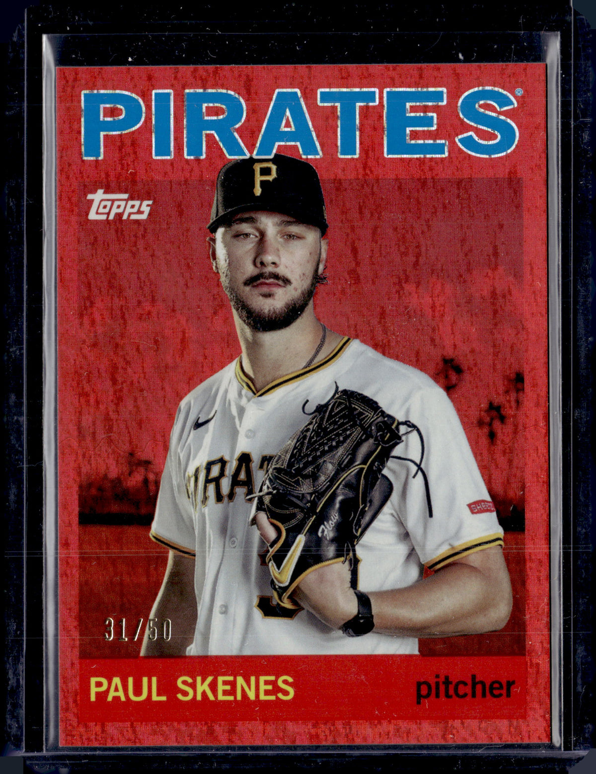 Topps 2025 Archives Paul Skenes #43 Pittsburgh Pirates Red /50