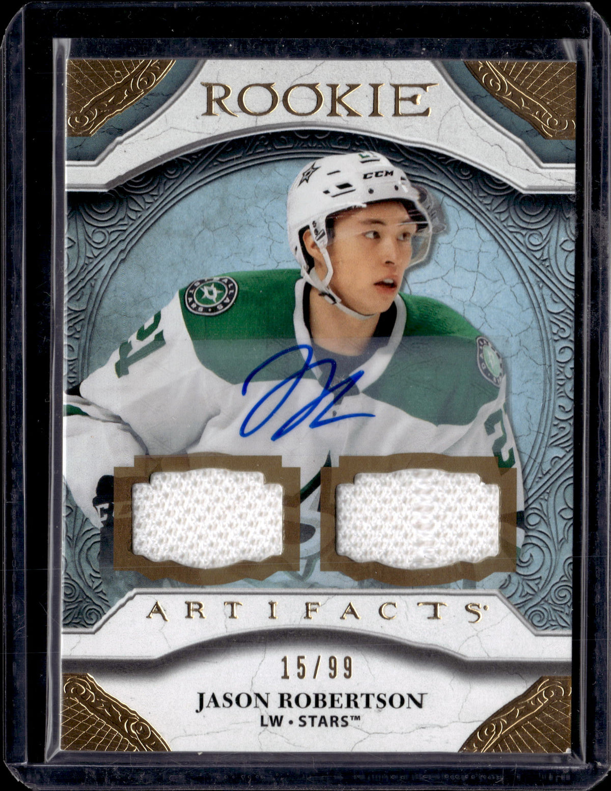 2020-21 UD Artifacts Hockey Jason Robertson #170 RC Rookie Dual Jersey Auto /99