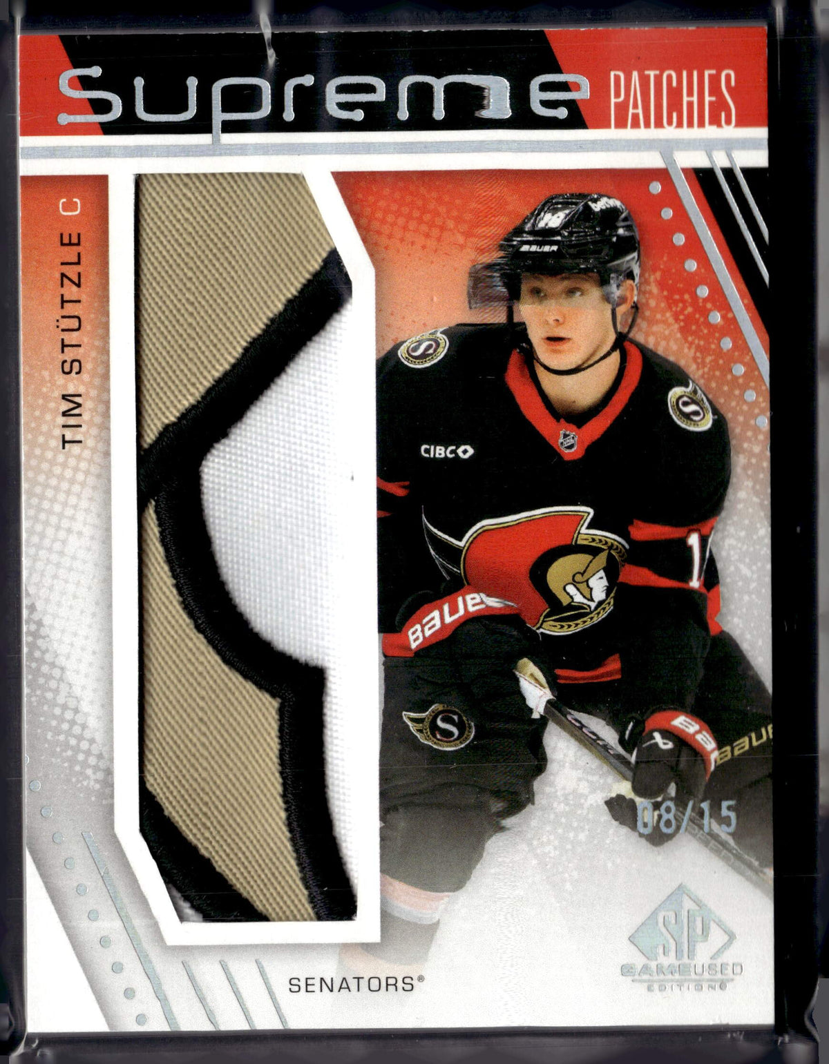 2025-26 Upper Deck SP Game Used TIM STUTZLE Supreme Patches Senators Logo /15