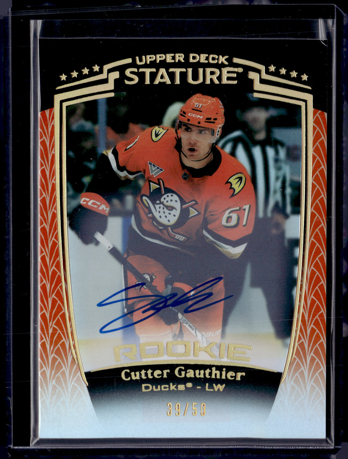 2024-25 Stature  #38 Cutter Gauthier Auto Orange Rookie /50