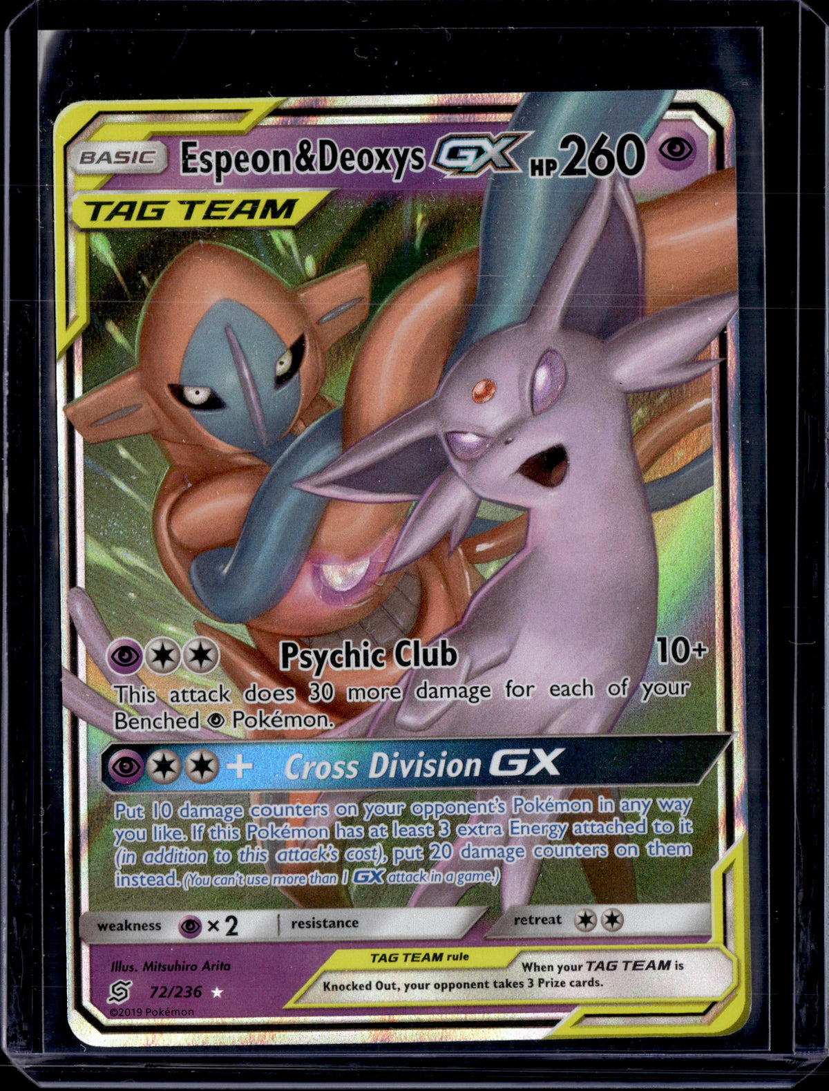 2019 Pokemon Unified Minds Tag Team Espeon & Deoxys 72/236