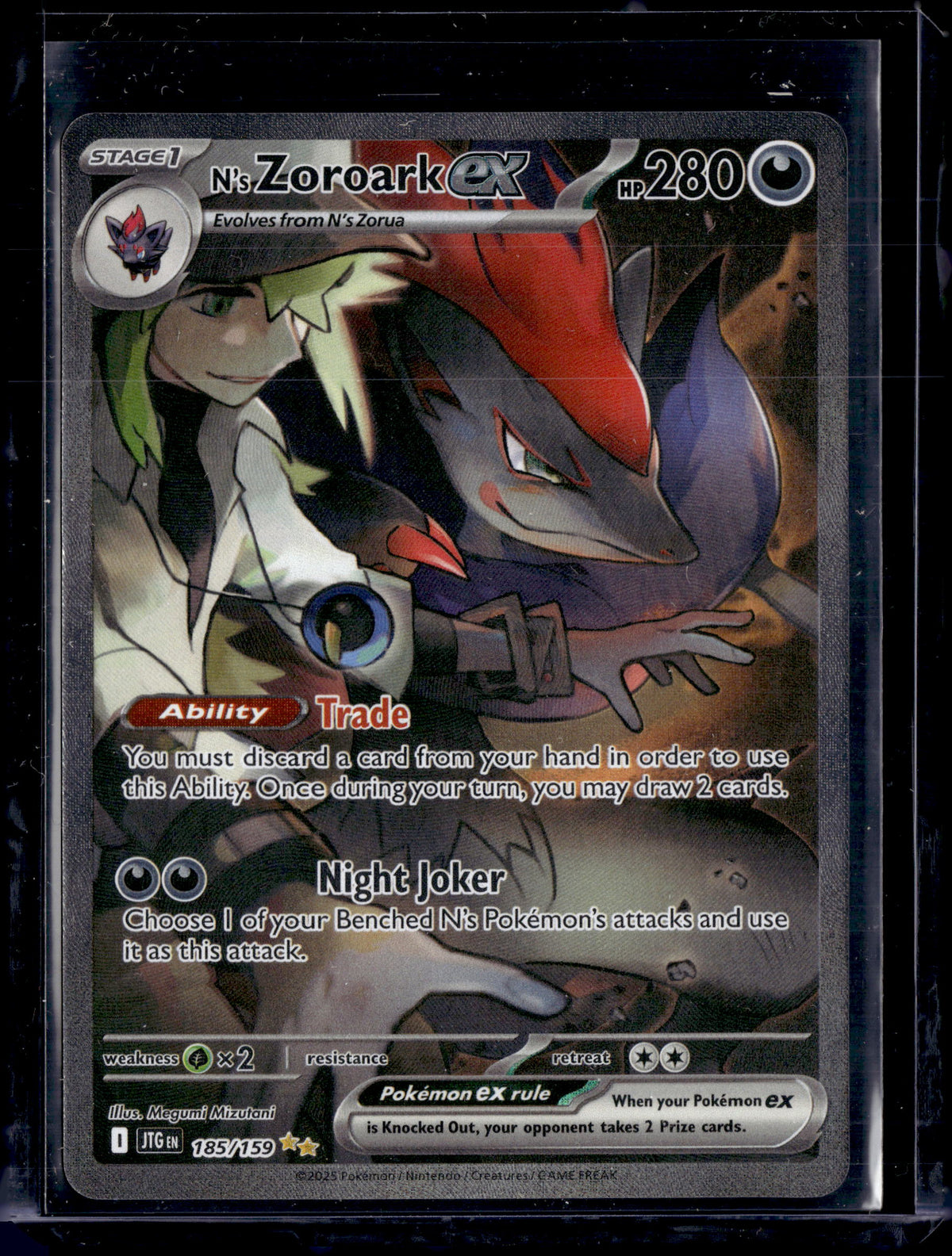 N's Zoroark ex 185/159 Journey Together Pokemon Holo