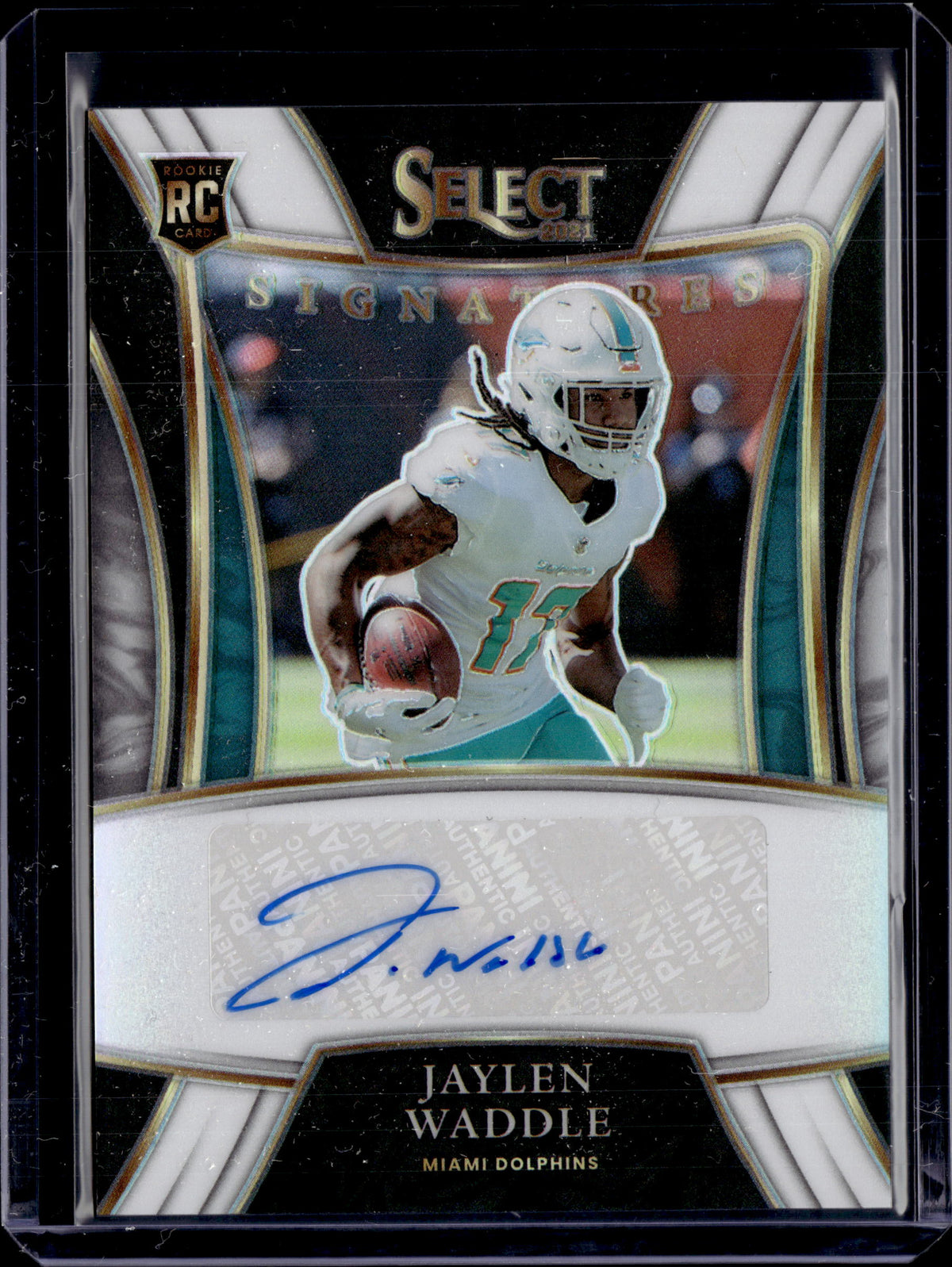 2021 Panini Select Signatures White Prizm /25 Jaylen Waddle